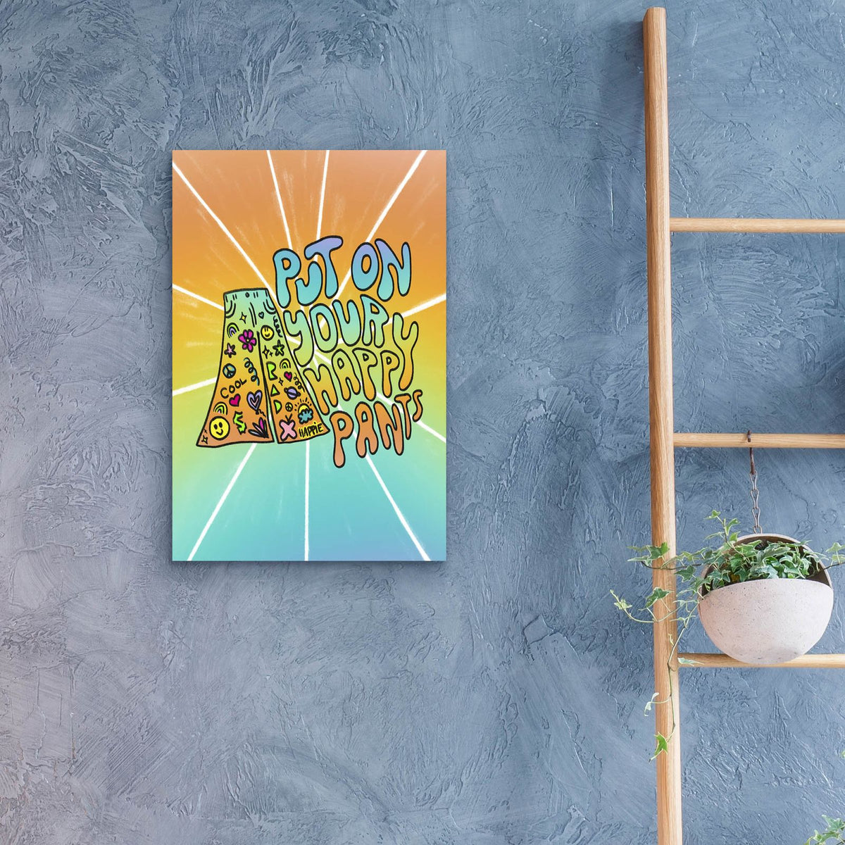 Put On Your Happy Pants by Club Daydream - 16x24 acrylic wall art in a room