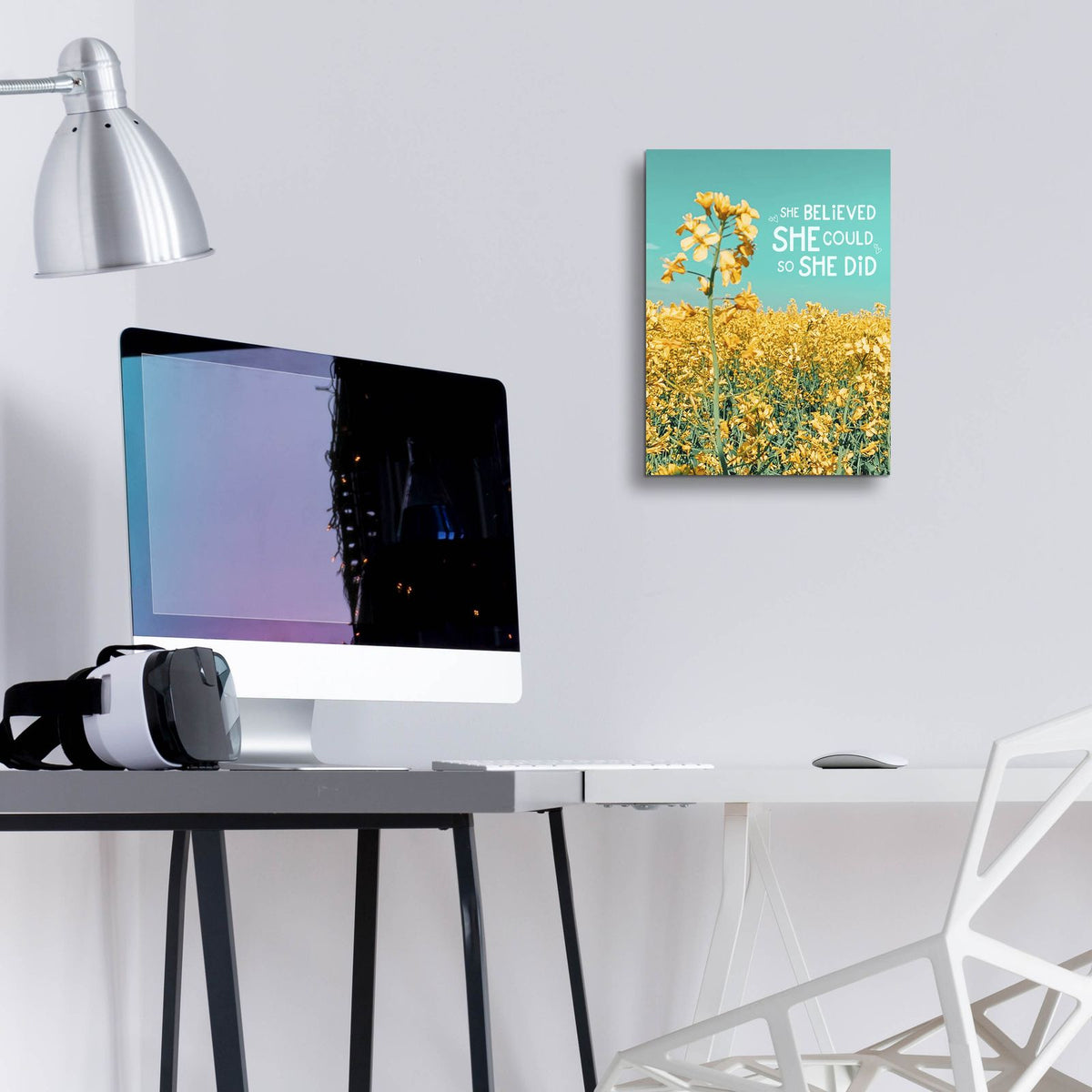 She Believed by Club Daydream - 12x16 acrylic wall art in a room