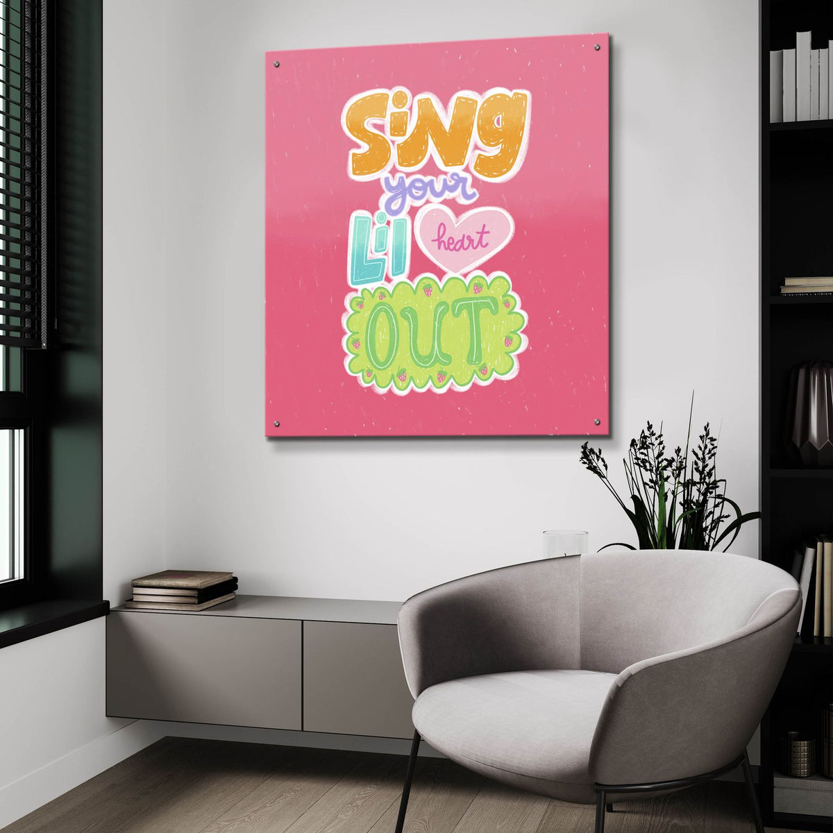 Sing Your Lil Heart Out by Club Daydream - 36x36 acrylic wall art in a room