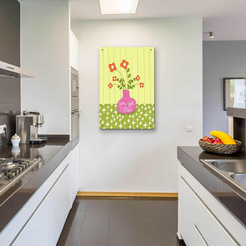 You Got This Flower Vase by Club Daydream - 24x36 acrylic wall art in a room