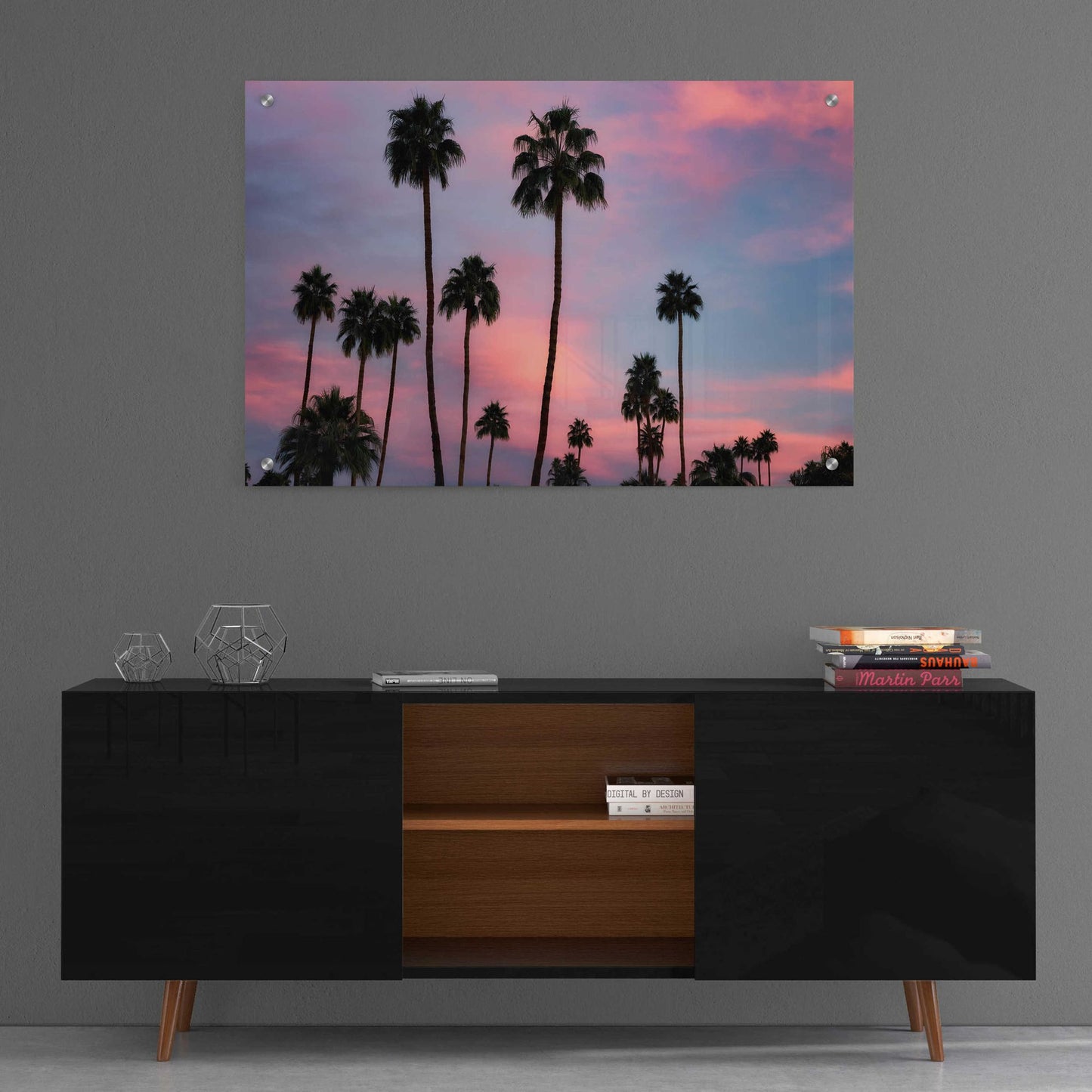 Epic Art 'Palm Sunset' by Dennis Frates, Acrylic Glass Wall Art,36x24