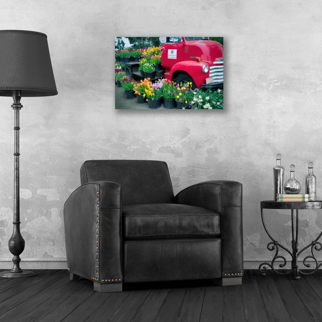 Epic Art 'Floral Truck' by Dennis Frates, Acrylic Glass Wall Art,24x16