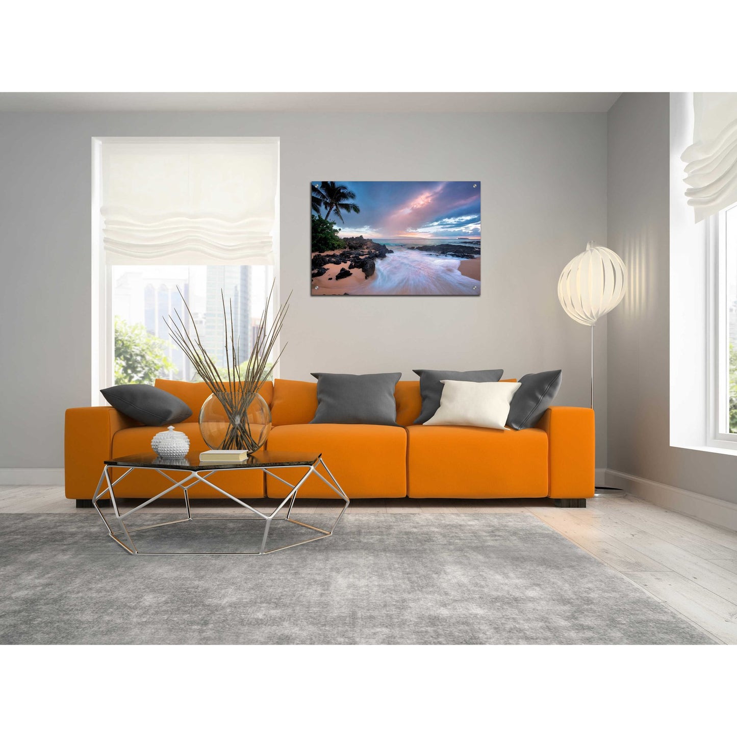 Epic Art 'Beach Calm' by Dennis Frates, Acrylic Glass Wall Art,36x24