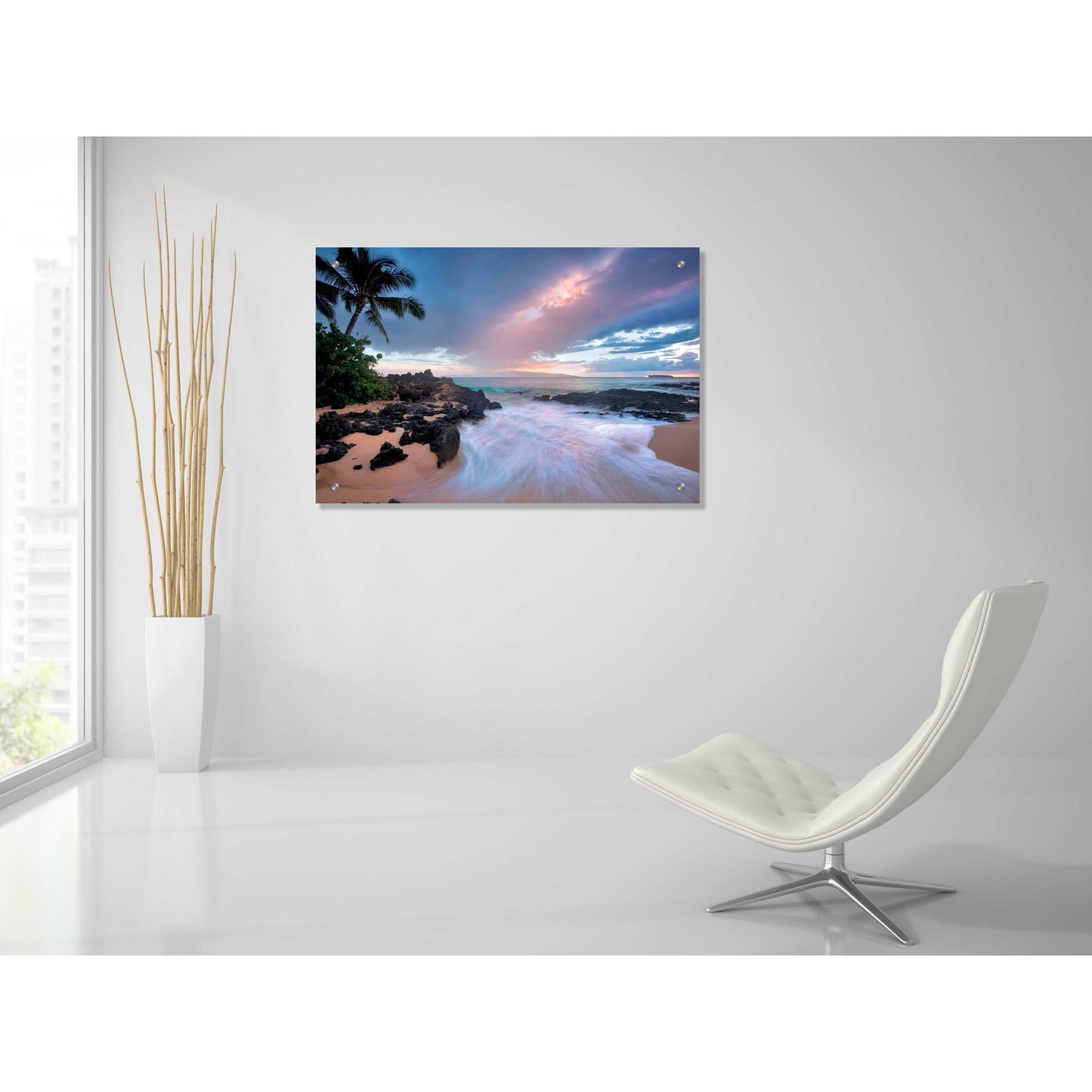 Epic Art 'Beach Calm' by Dennis Frates, Acrylic Glass Wall Art,36x24