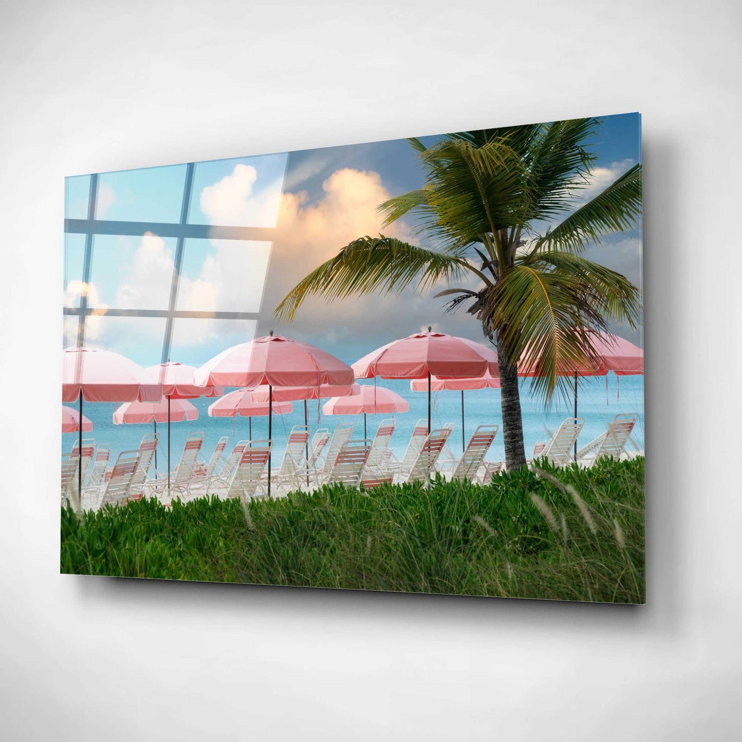 Epic Art 'Pink Umbrella' by Dennis Frates, Acrylic Glass Wall Art,16x12