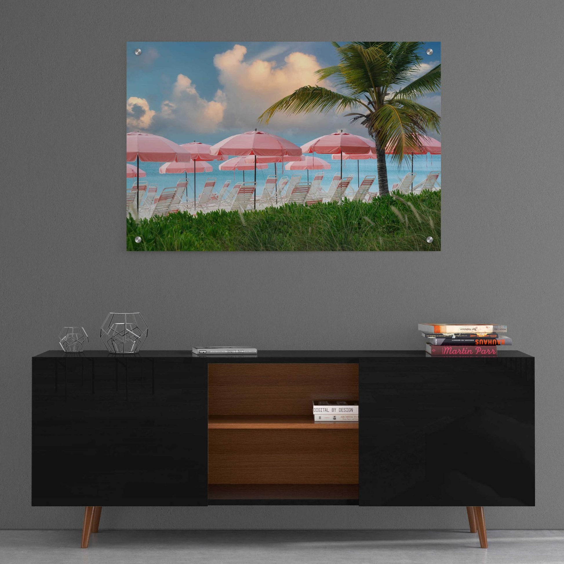 Epic Art 'Pink Umbrella' by Dennis Frates, Acrylic Glass Wall Art,36x24