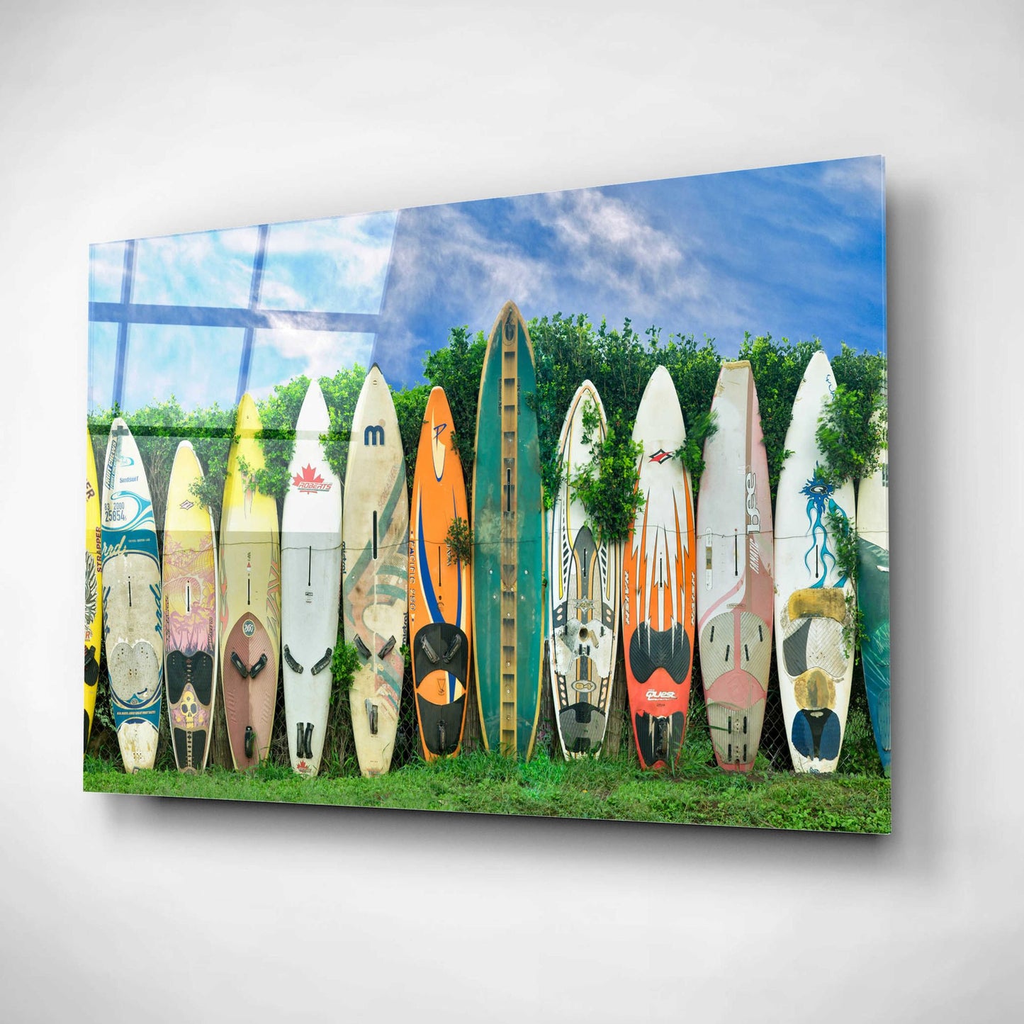 Epic Art 'Surfboards' by Dennis Frates, Acrylic Glass Wall Art,16x12