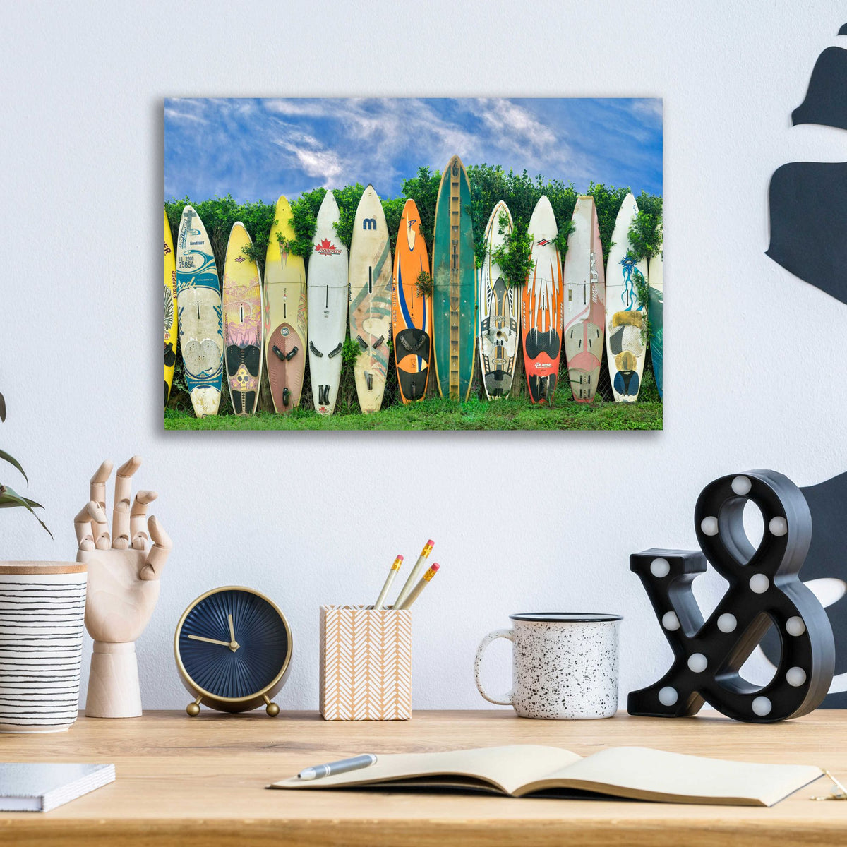 Epic Art 'Surfboards' by Dennis Frates, Acrylic Glass Wall Art,16x12