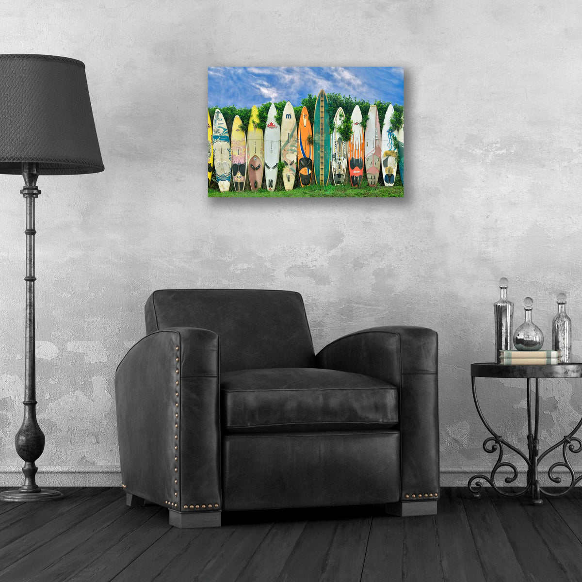 Epic Art 'Surfboards' by Dennis Frates, Acrylic Glass Wall Art,24x16