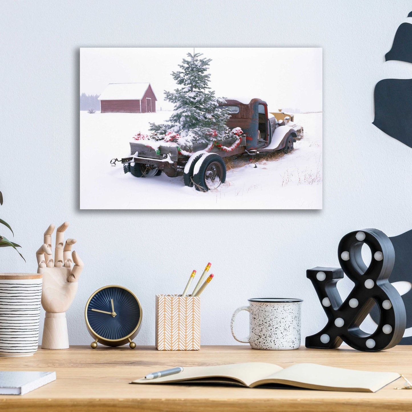 Epic Art 'Christmas Truck' by Dennis Frates, Acrylic Glass Wall Art,16x12