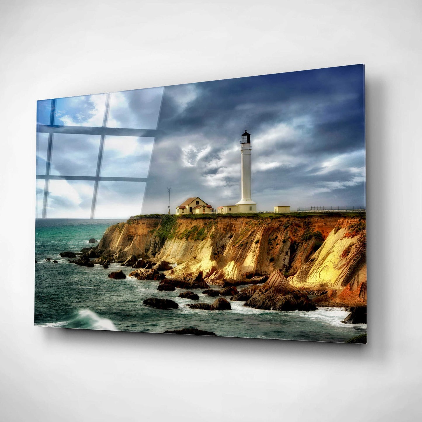 Epic Art 'Coastline Lighthouse' by Dennis Frates, Acrylic Glass Wall Art,16x12