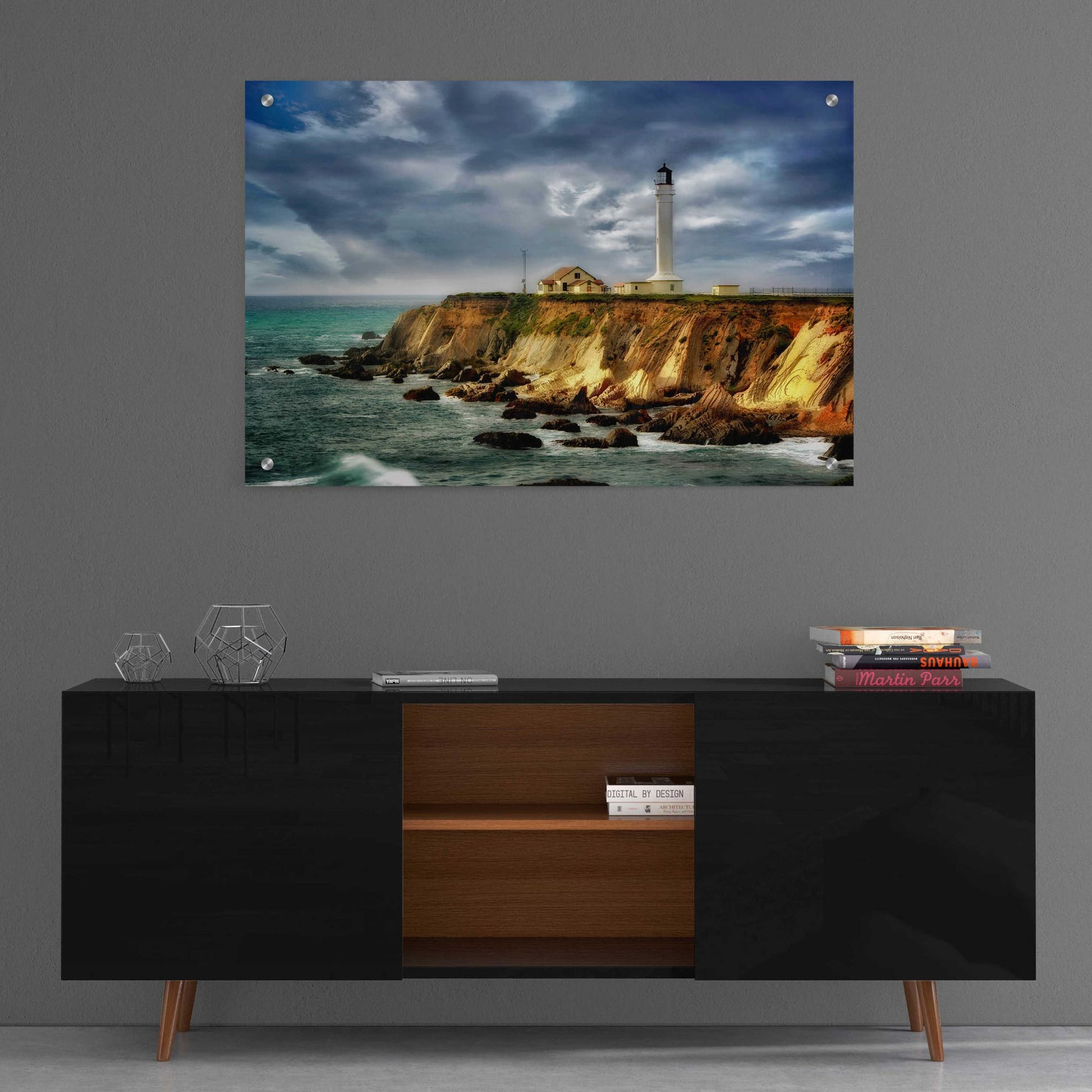 Epic Art 'Coastline Lighthouse' by Dennis Frates, Acrylic Glass Wall Art,36x24