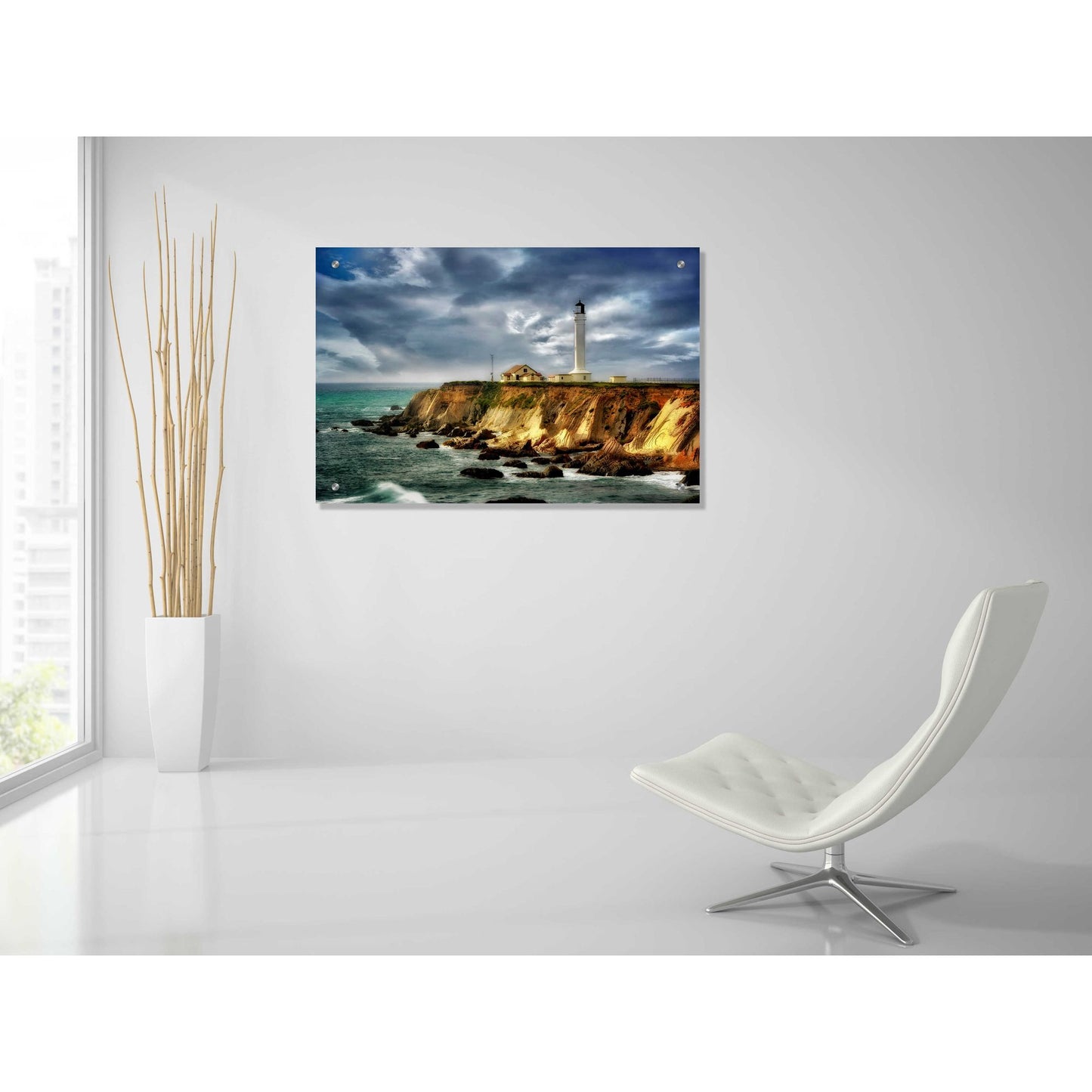 Epic Art 'Coastline Lighthouse' by Dennis Frates, Acrylic Glass Wall Art,36x24