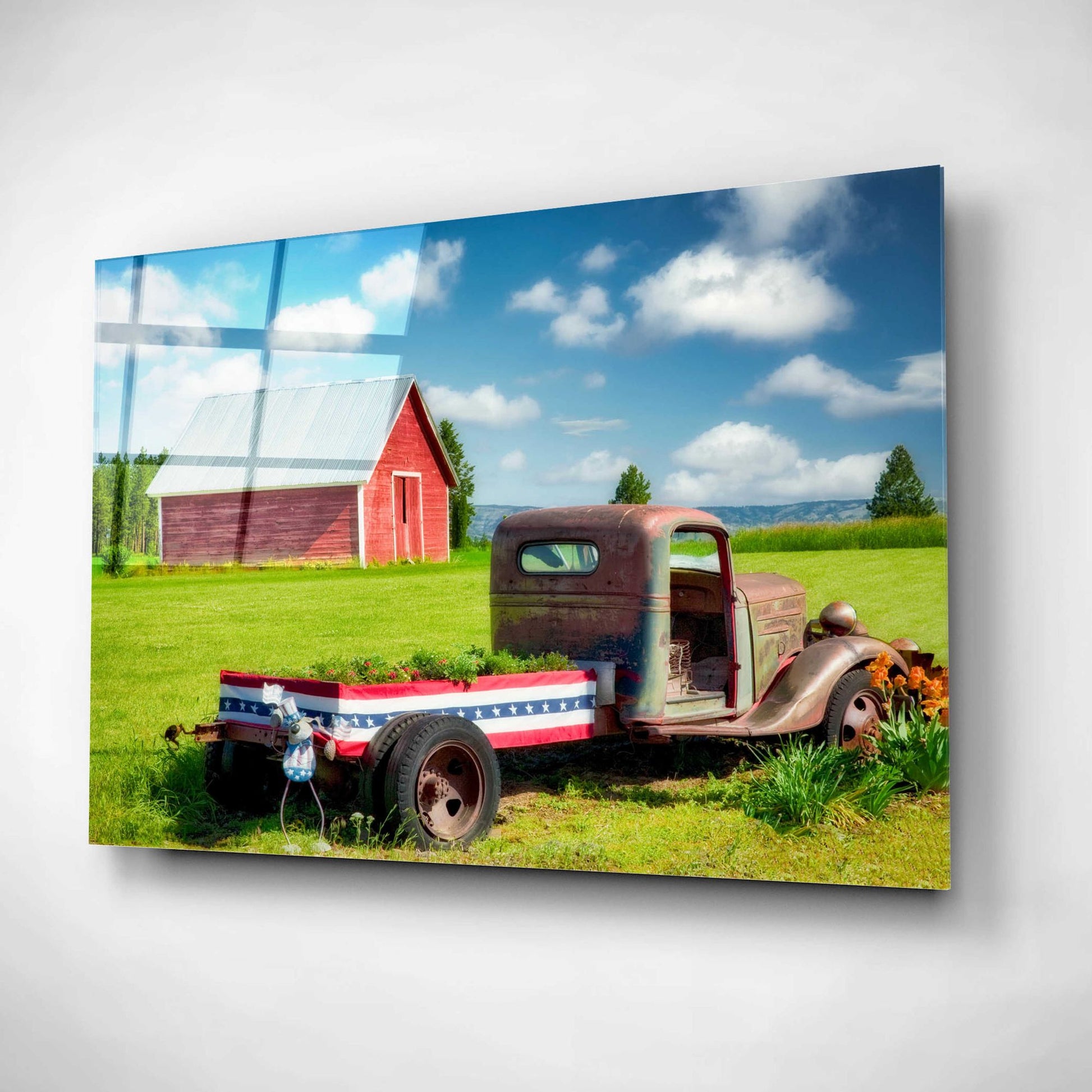 Epic Art 'Barn and Truck' by Dennis Frates, Acrylic Glass Wall Art,16x12