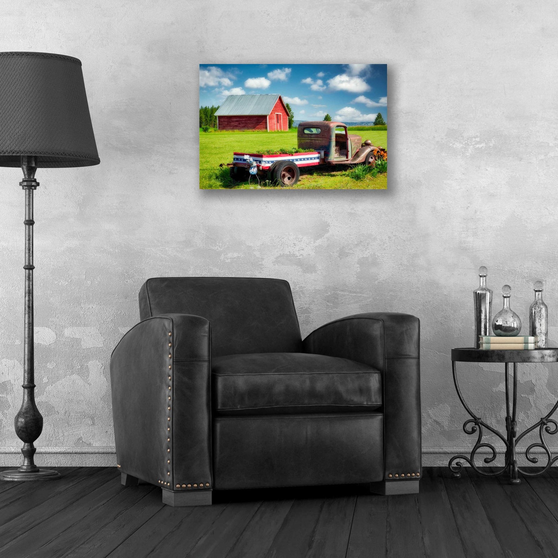 Epic Art 'Barn and Truck' by Dennis Frates, Acrylic Glass Wall Art,24x16