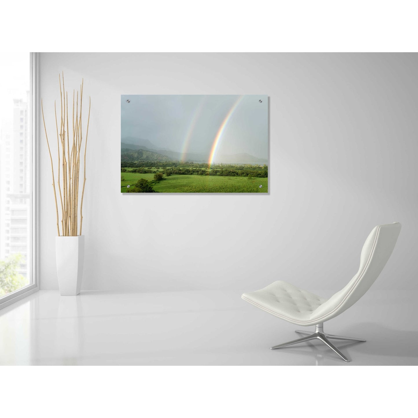 Epic Art 'Double Rainbow' by Dennis Frates, Acrylic Glass Wall Art,36x24