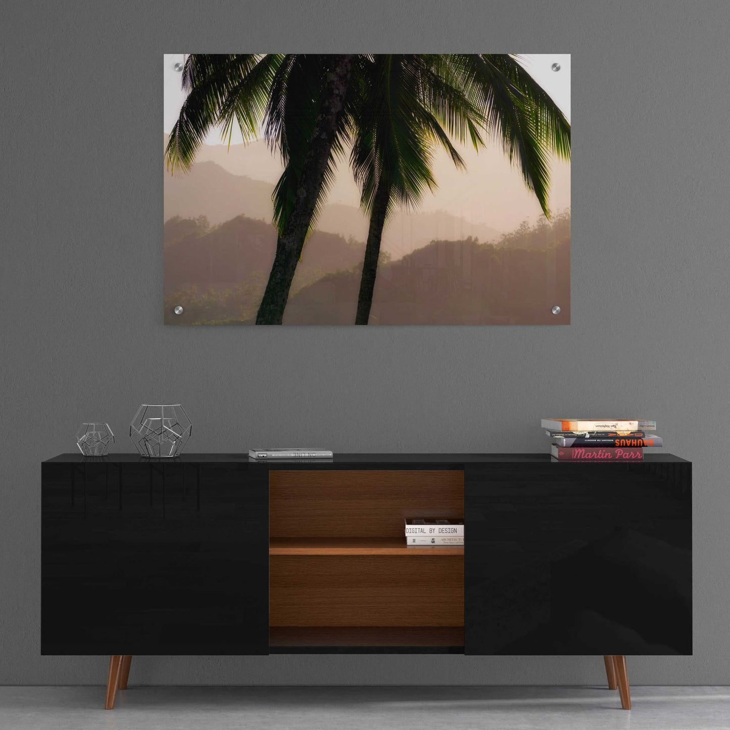 Epic Art 'Misty Palms I' by Dennis Frates, Acrylic Glass Wall Art,36x24