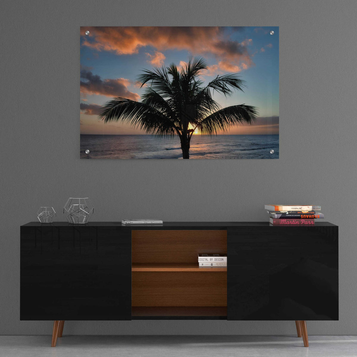 Epic Art 'Palm Tree Sunset II' by Dennis Frates, Acrylic Glass Wall Art,36x24