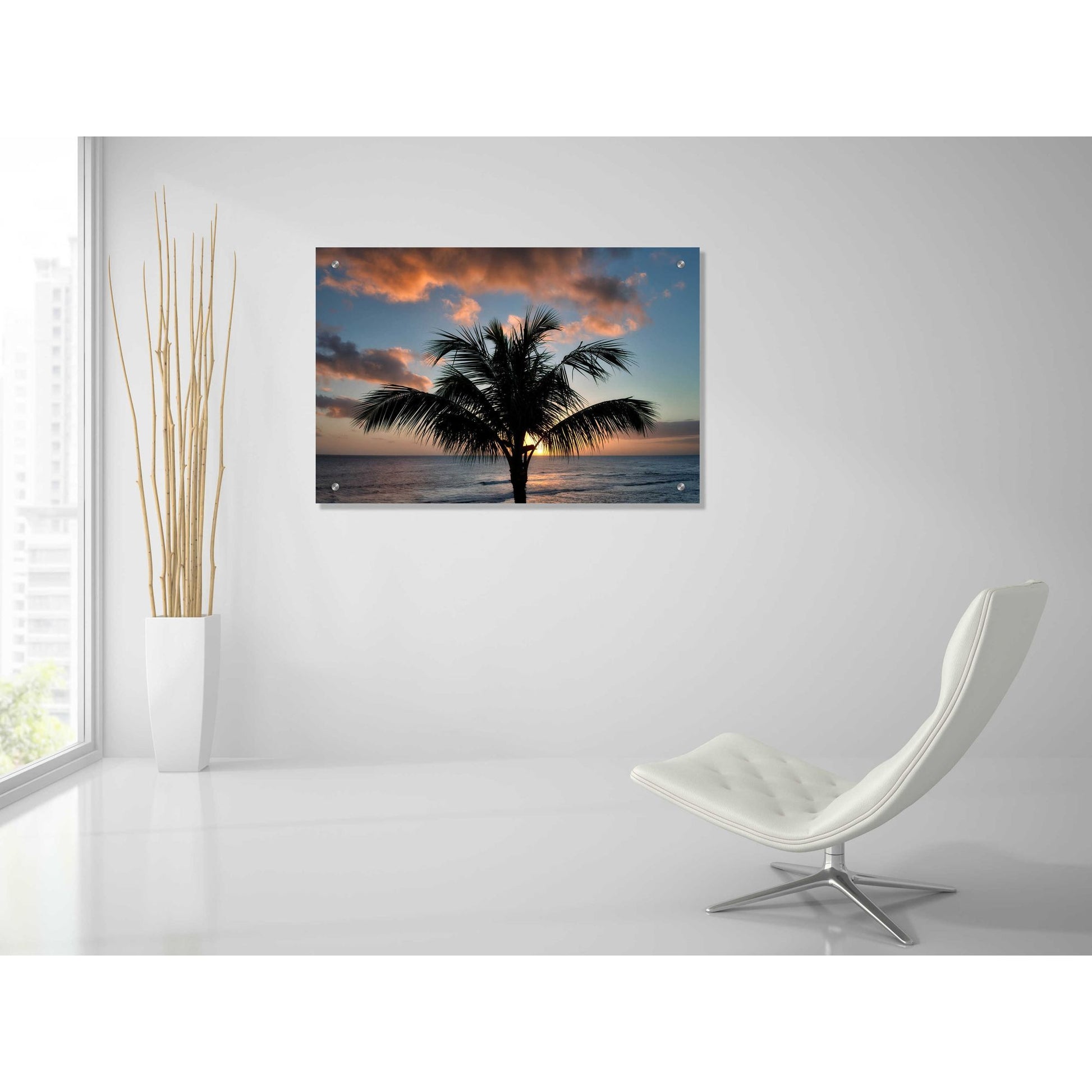 Epic Art 'Palm Tree Sunset II' by Dennis Frates, Acrylic Glass Wall Art,36x24