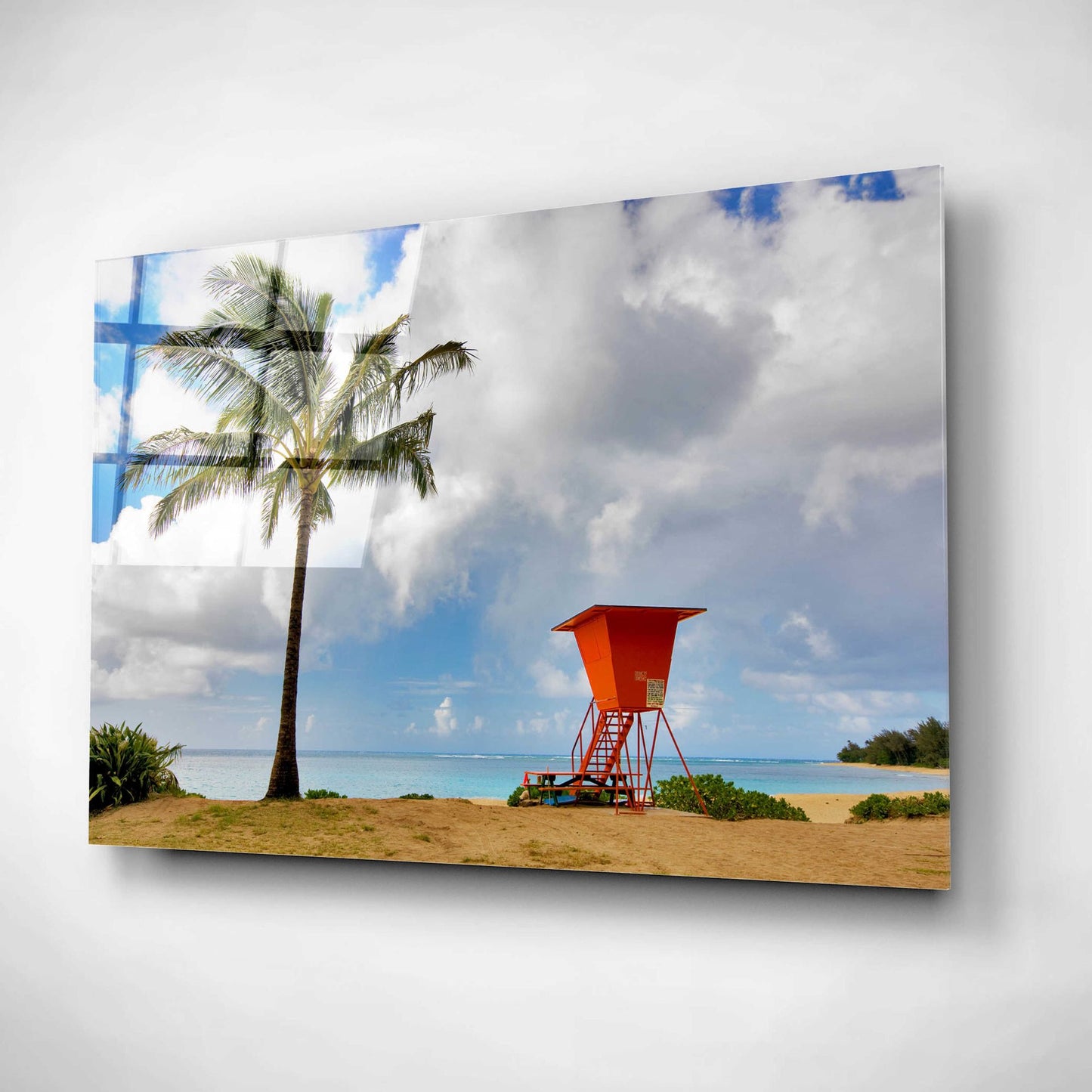 Epic Art 'Lifeguard Tower' by Dennis Frates, Acrylic Glass Wall Art,16x12