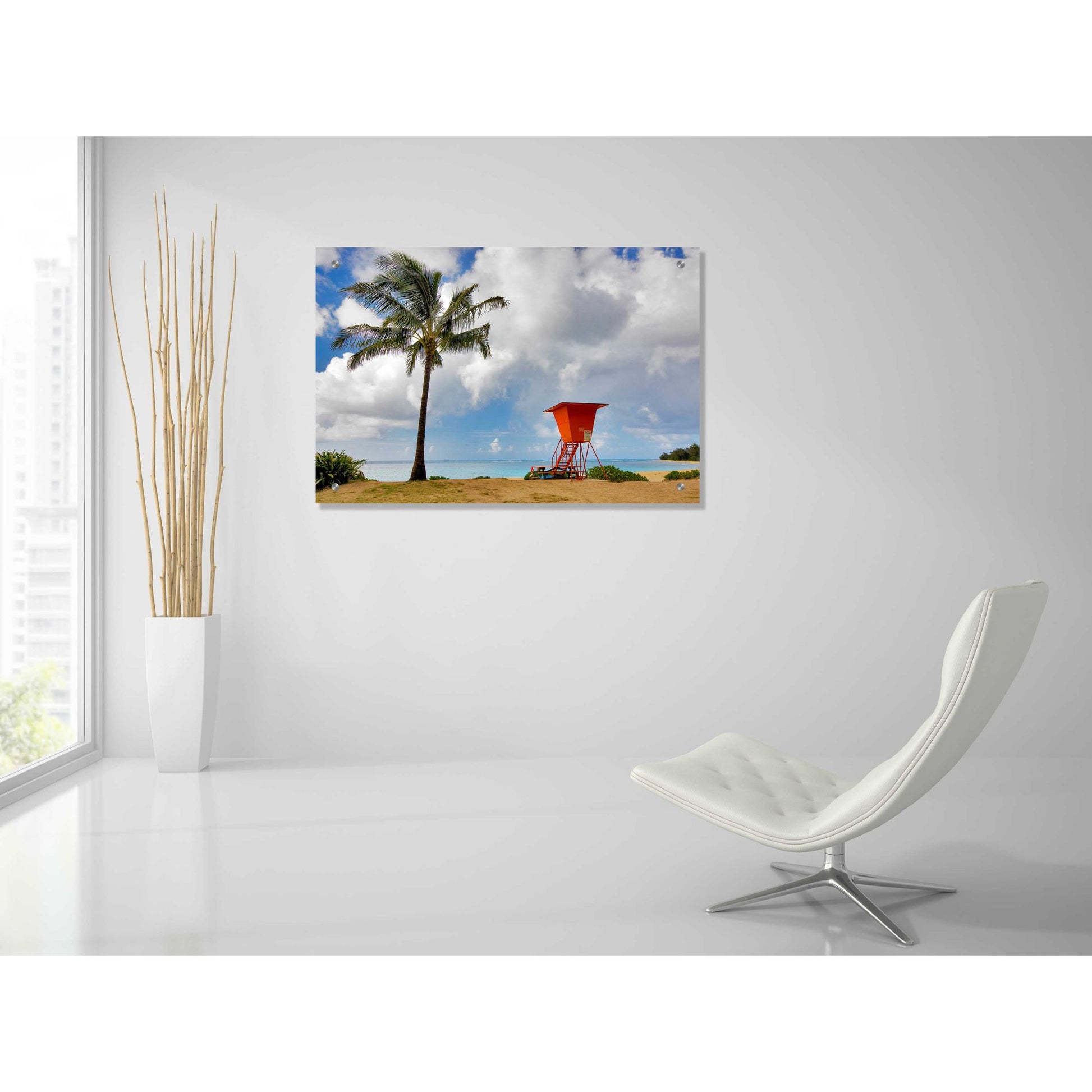 Epic Art 'Lifeguard Tower' by Dennis Frates, Acrylic Glass Wall Art,36x24