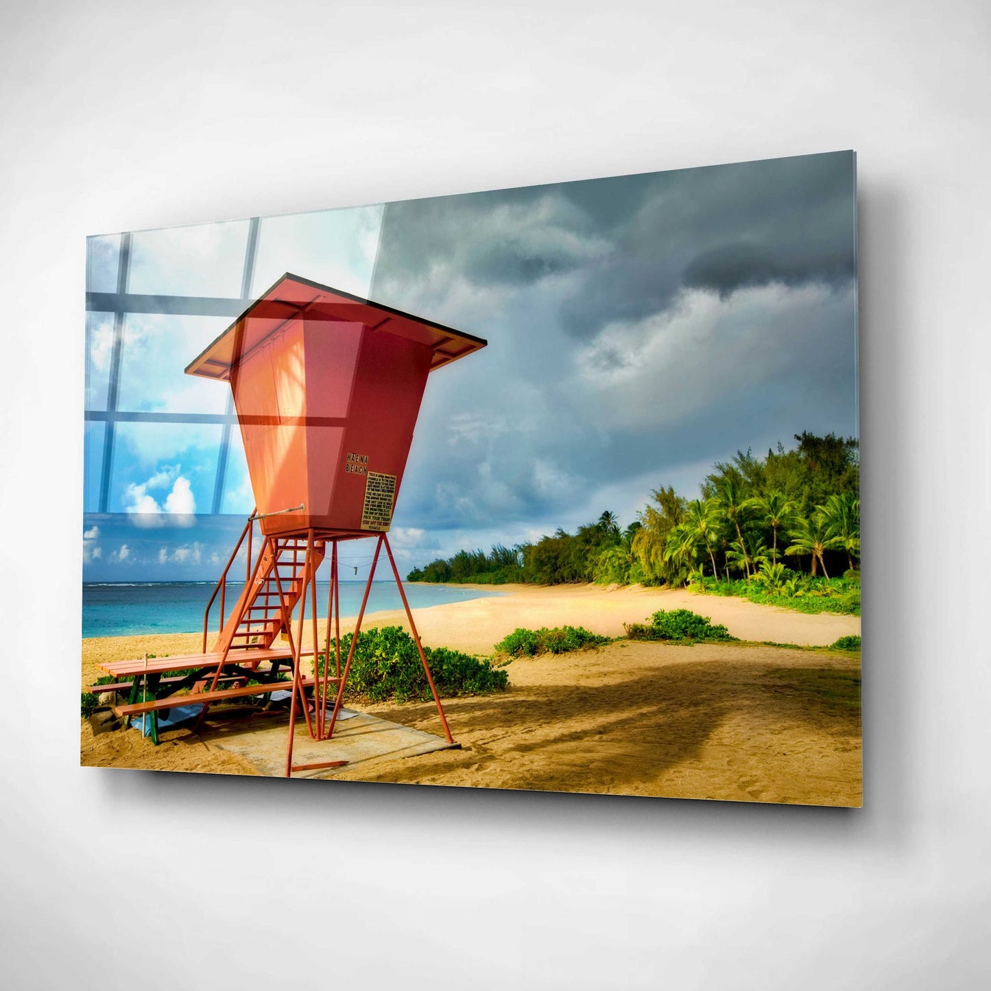 Epic Art 'Lifeguard Tower II' by Dennis Frates, Acrylic Glass Wall Art,16x12