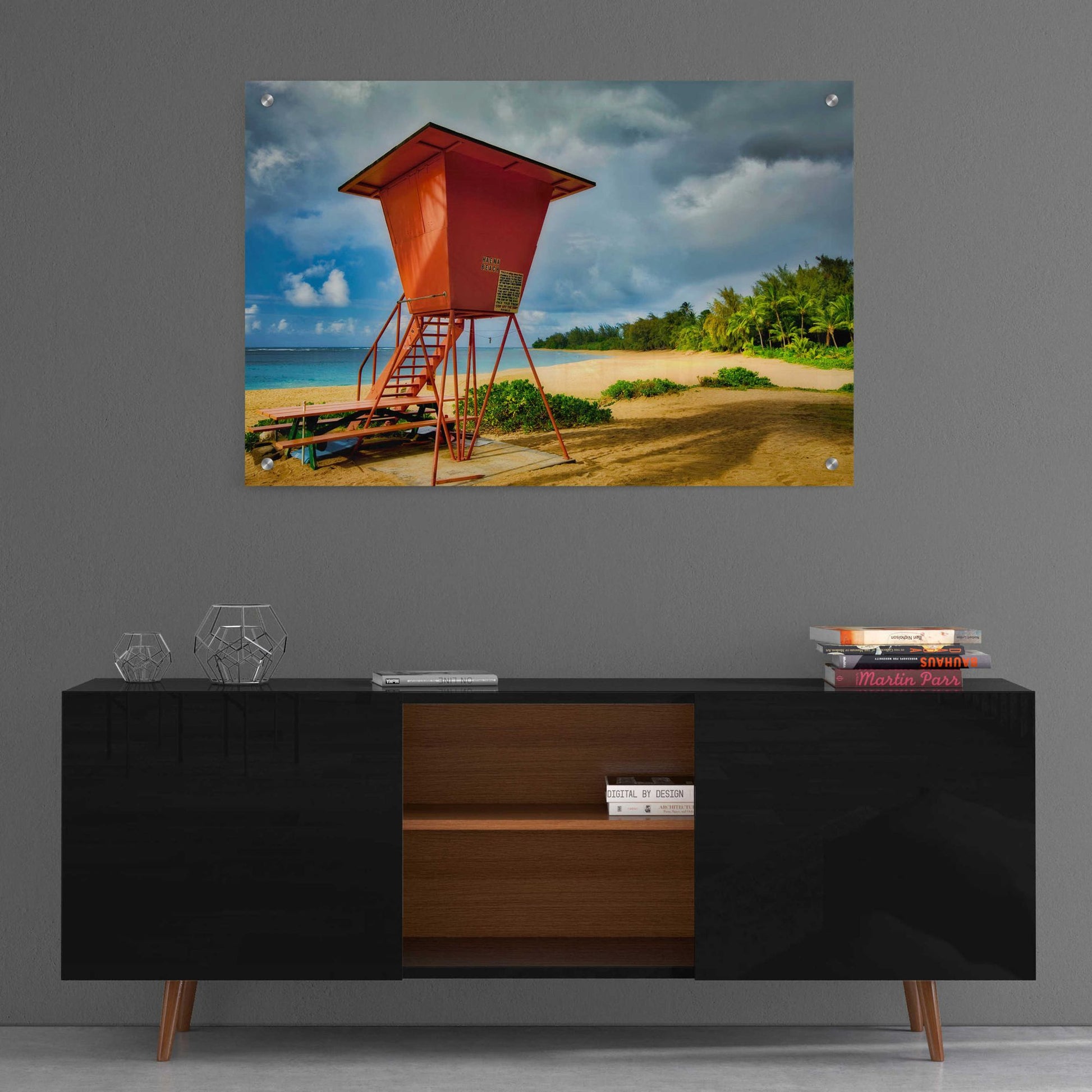 Epic Art 'Lifeguard Tower II' by Dennis Frates, Acrylic Glass Wall Art,36x24