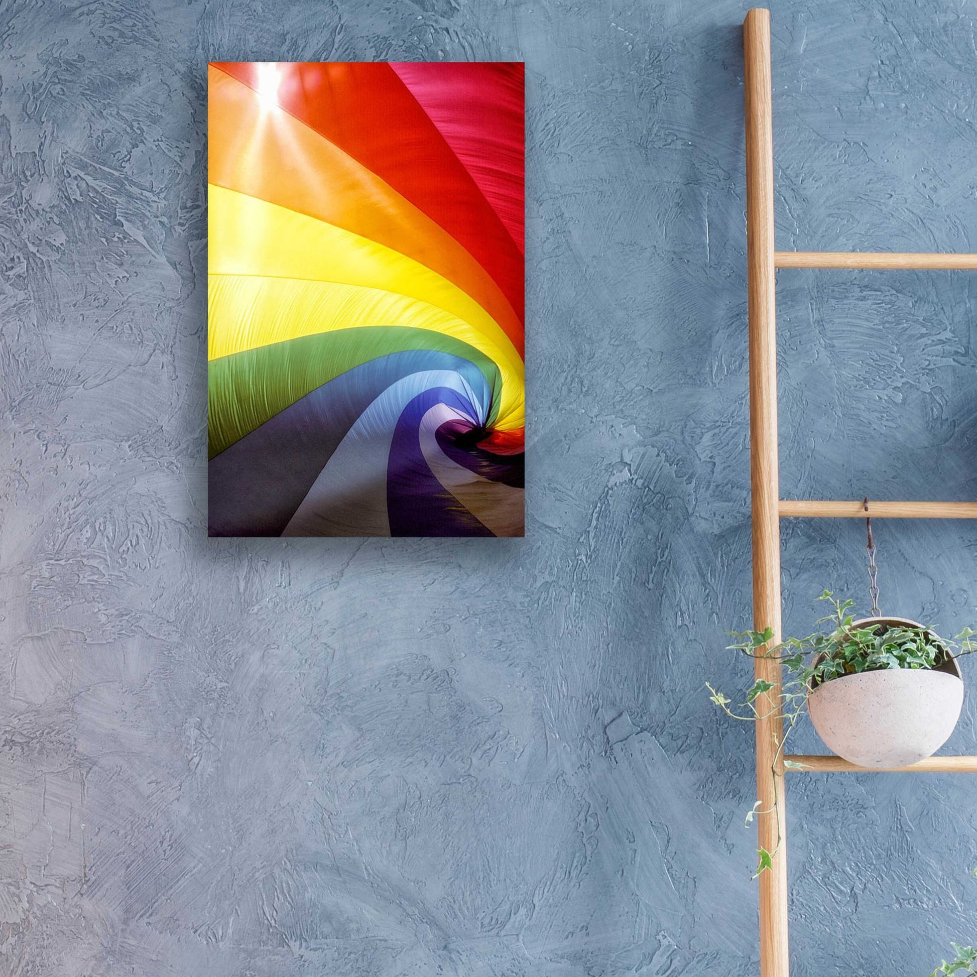 Epic Art 'Rainbow Spiral' by Dennis Frates, Acrylic Glass Wall Art,16x24