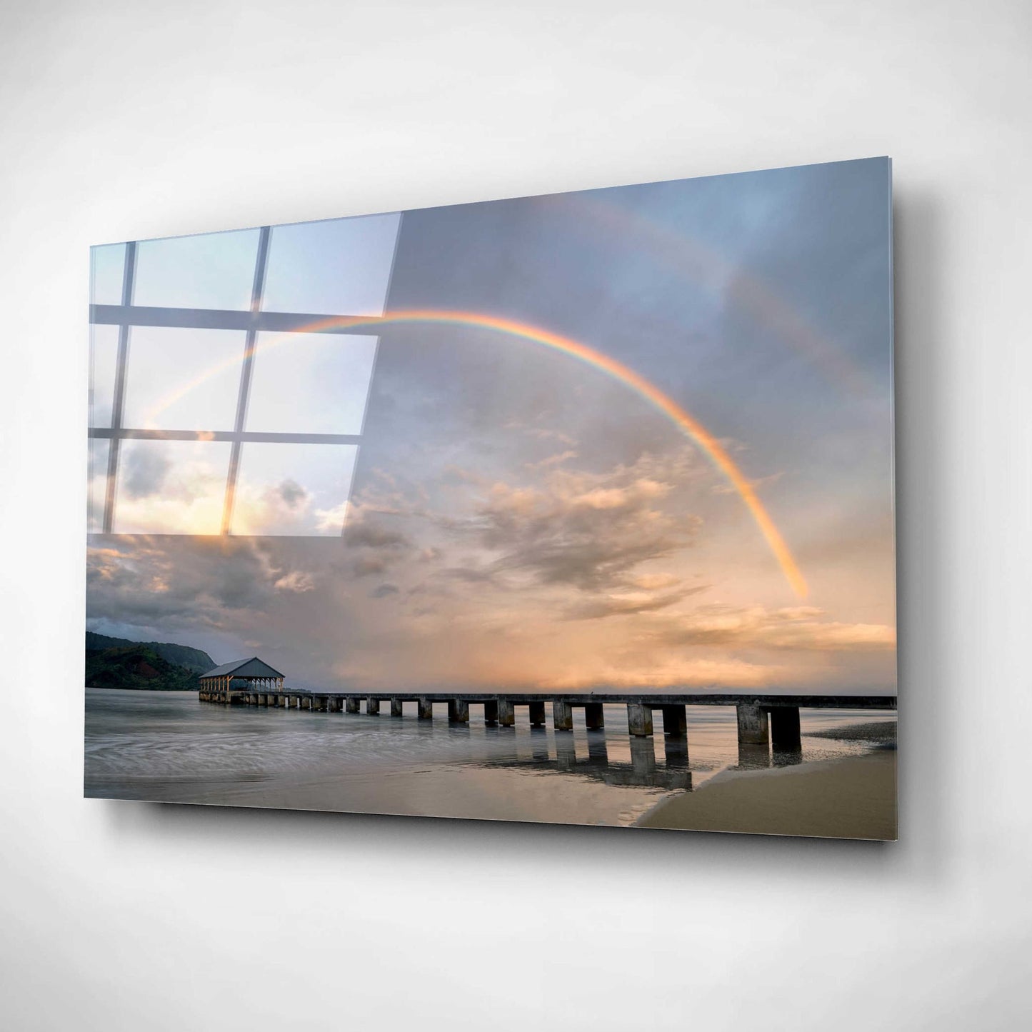 Epic Art 'Rainbow Pier' by Dennis Frates, Acrylic Glass Wall Art,16x12