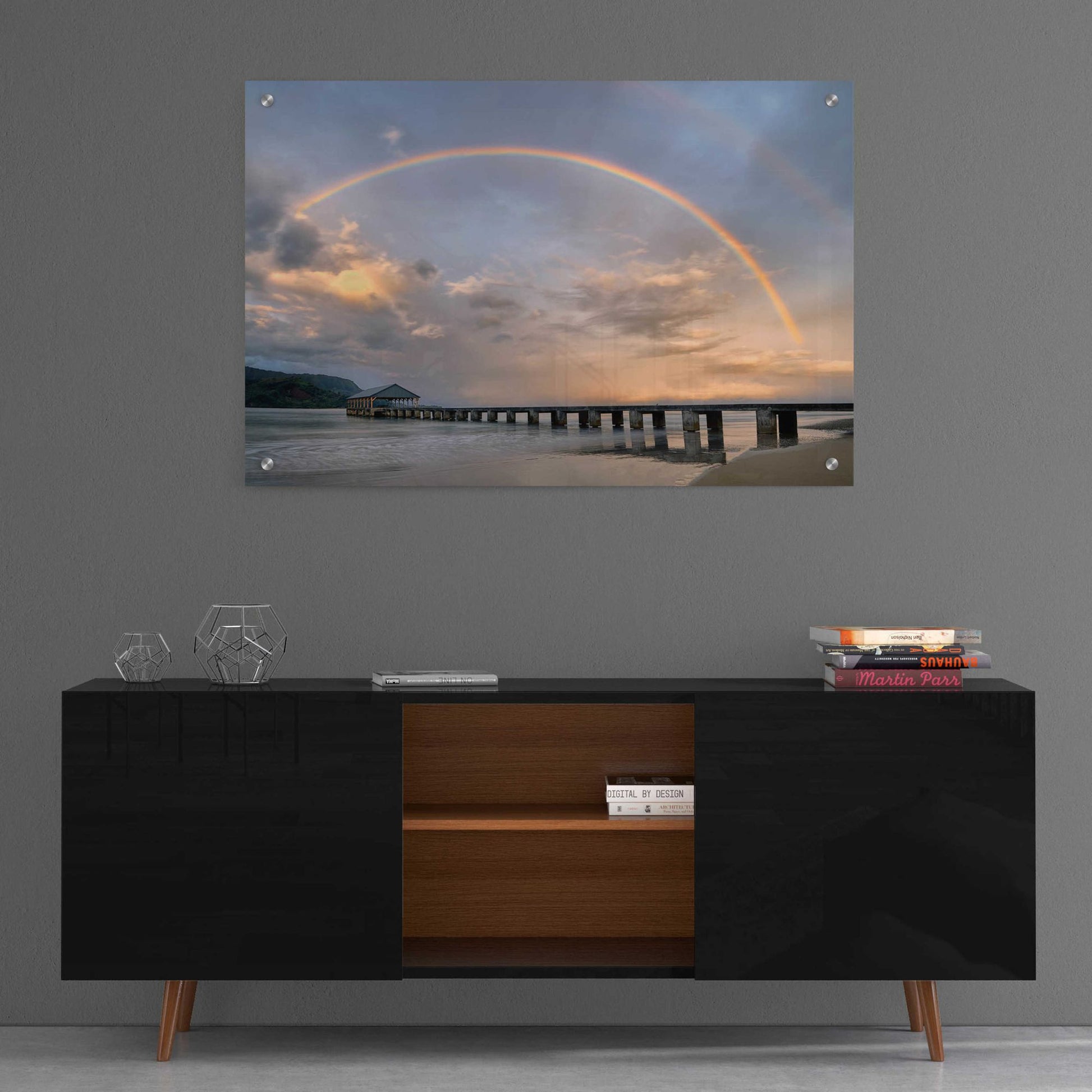 Epic Art 'Rainbow Pier' by Dennis Frates, Acrylic Glass Wall Art,36x24