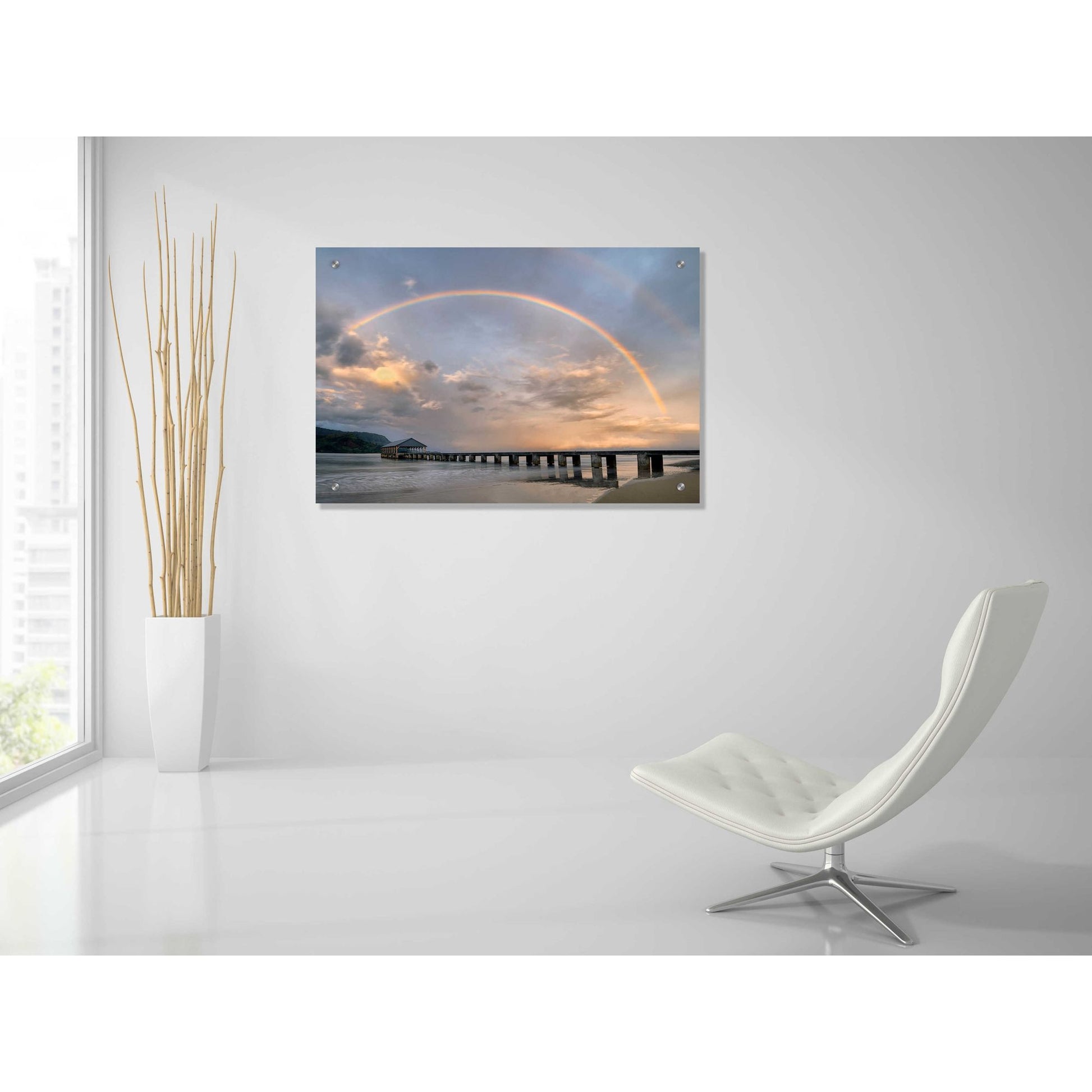 Epic Art 'Rainbow Pier' by Dennis Frates, Acrylic Glass Wall Art,36x24