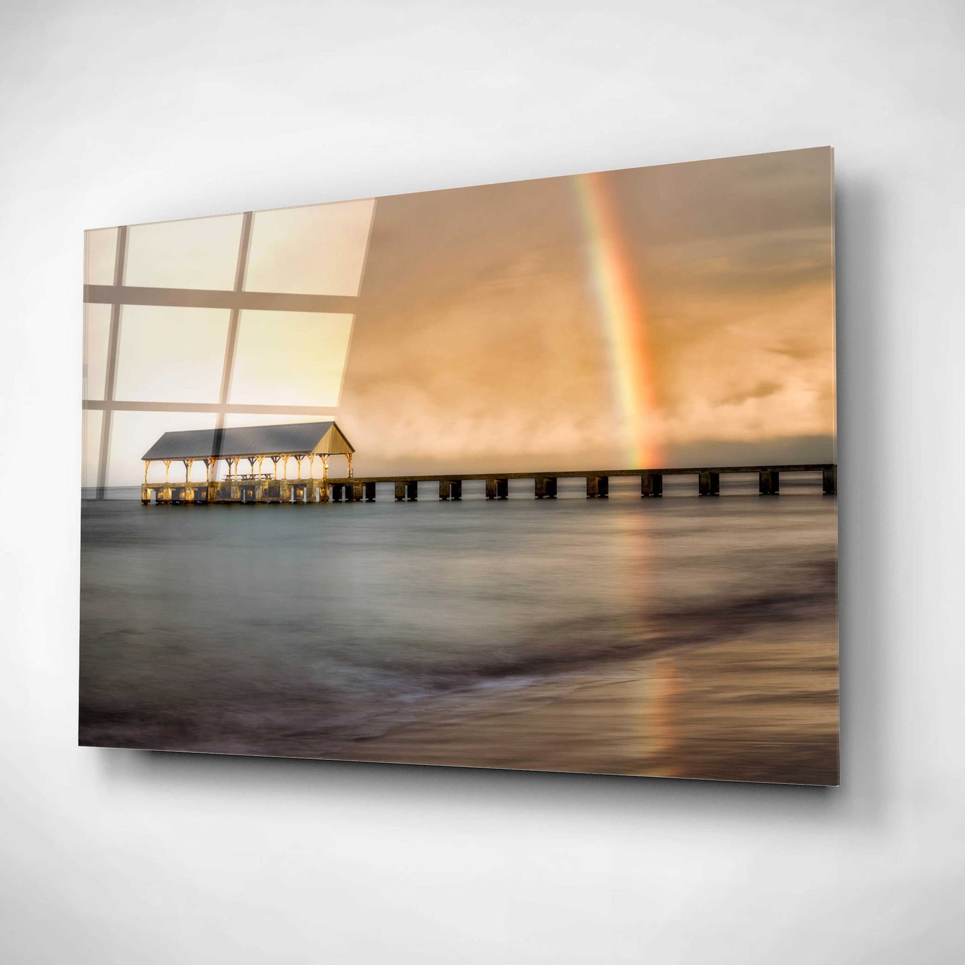 Epic Art 'Rainbow Pier II' by Dennis Frates, Acrylic Glass Wall Art,16x12