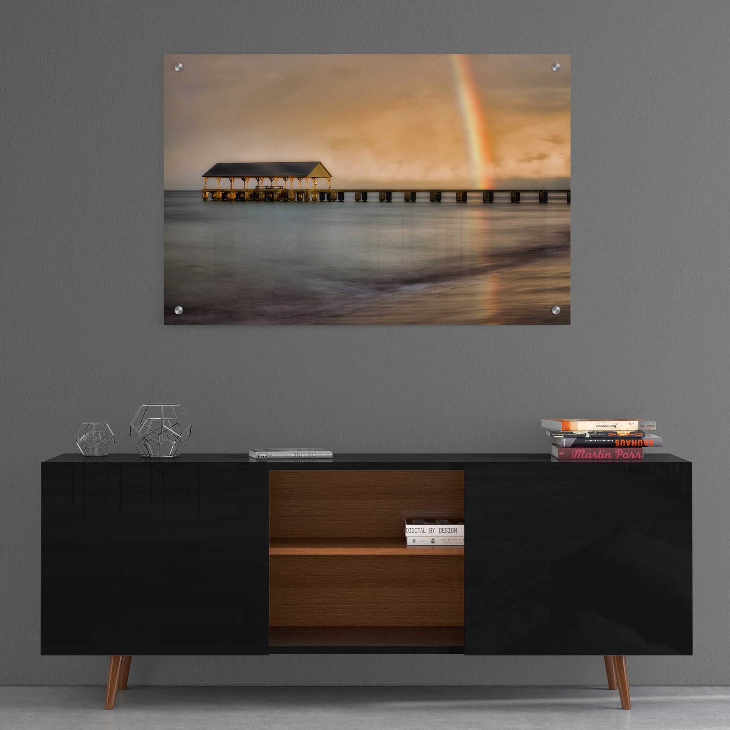 Epic Art 'Rainbow Pier II' by Dennis Frates, Acrylic Glass Wall Art,36x24