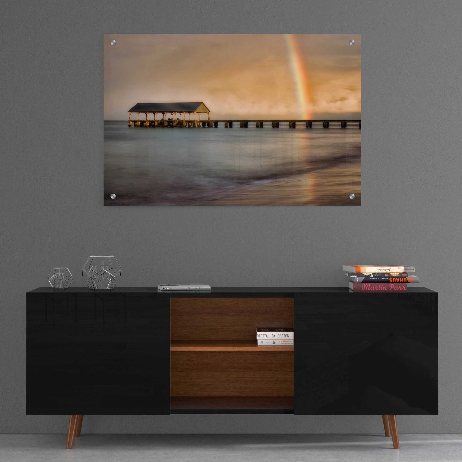 Epic Art 'Rainbow Pier II' by Dennis Frates, Acrylic Glass Wall Art,36x24