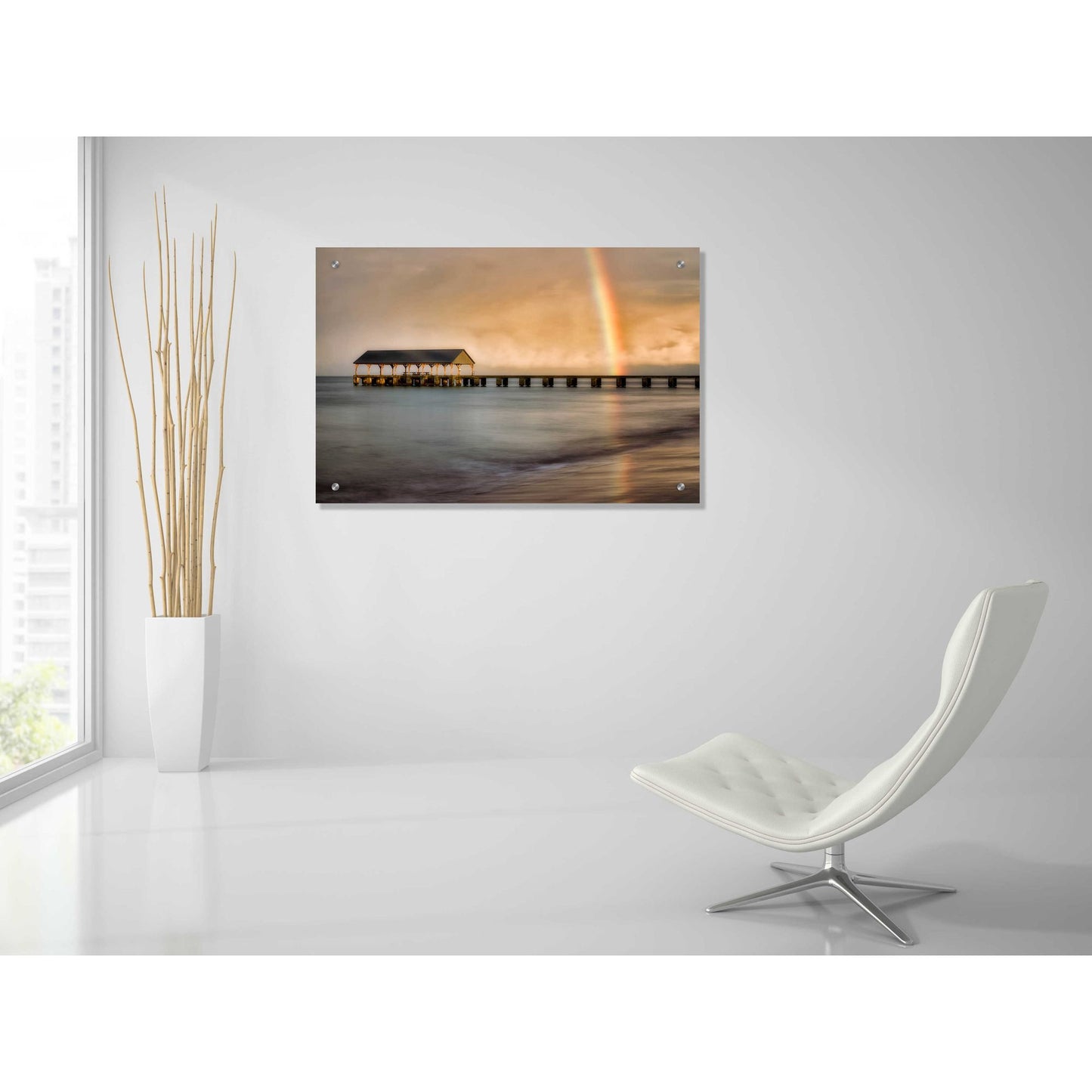 Epic Art 'Rainbow Pier II' by Dennis Frates, Acrylic Glass Wall Art,36x24