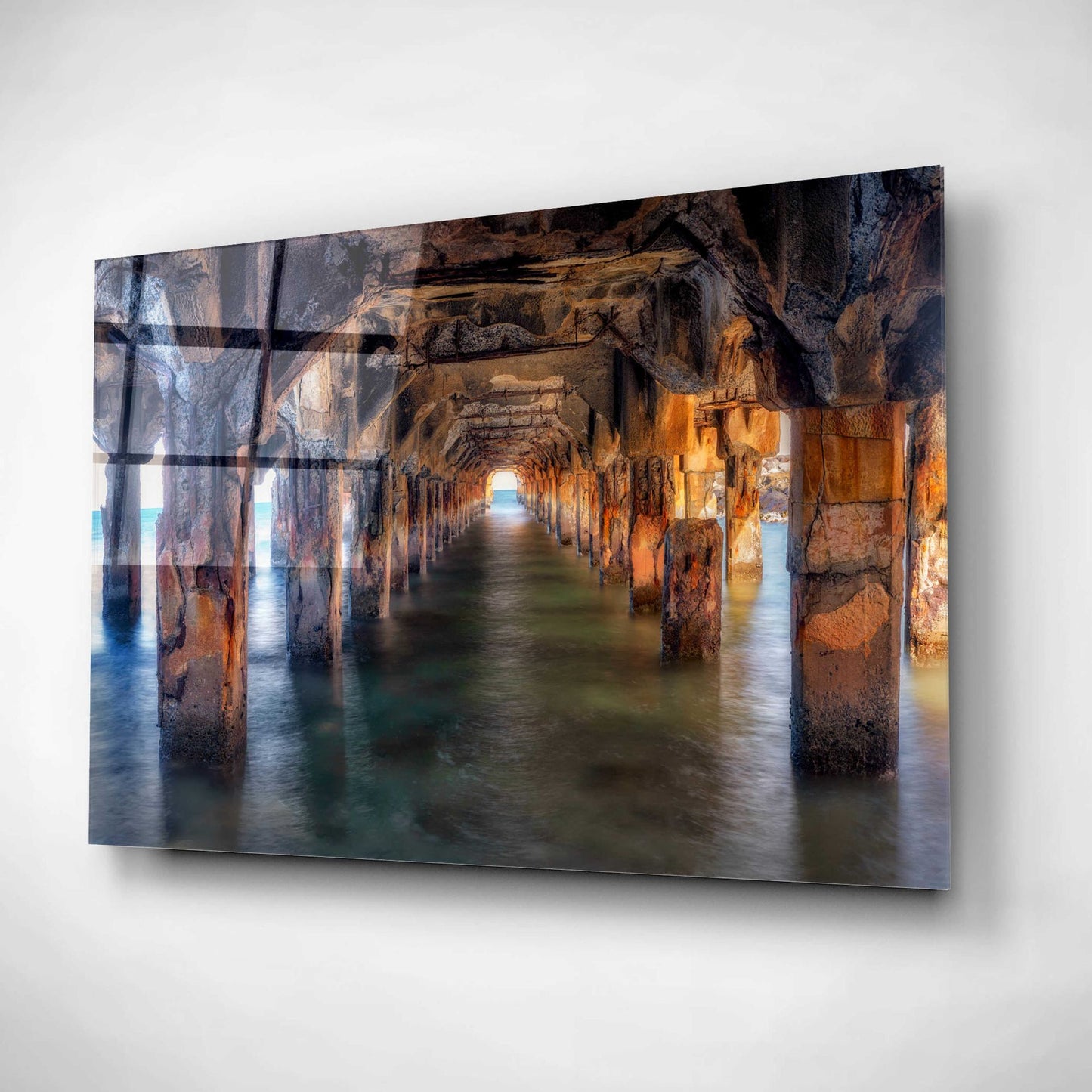 Epic Art 'Pier Under Here' by Dennis Frates, Acrylic Glass Wall Art,16x12