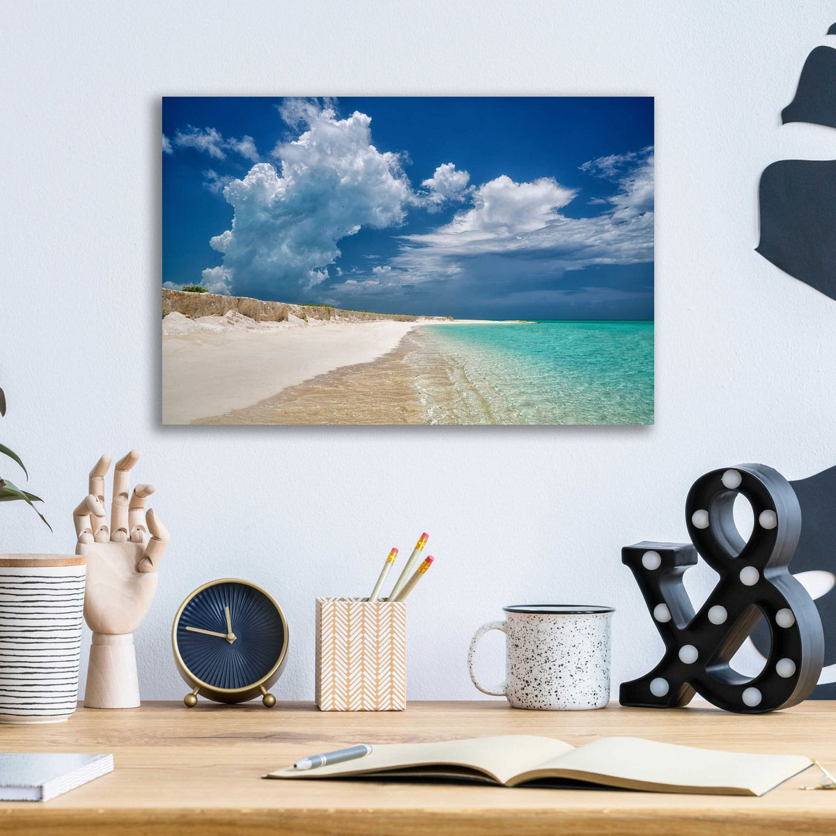 Epic Art 'Dream Beach' by Dennis Frates, Acrylic Glass Wall Art,16x12