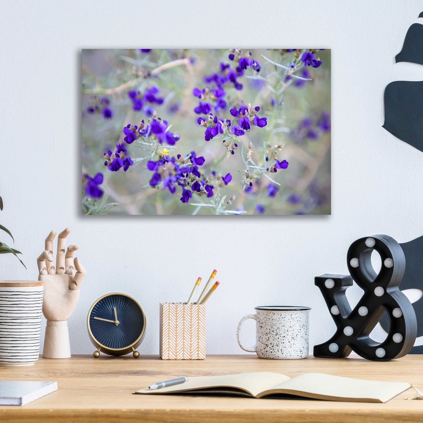 Epic Art 'Purple Flowers' by Dennis Frates, Acrylic Glass Wall Art,16x12