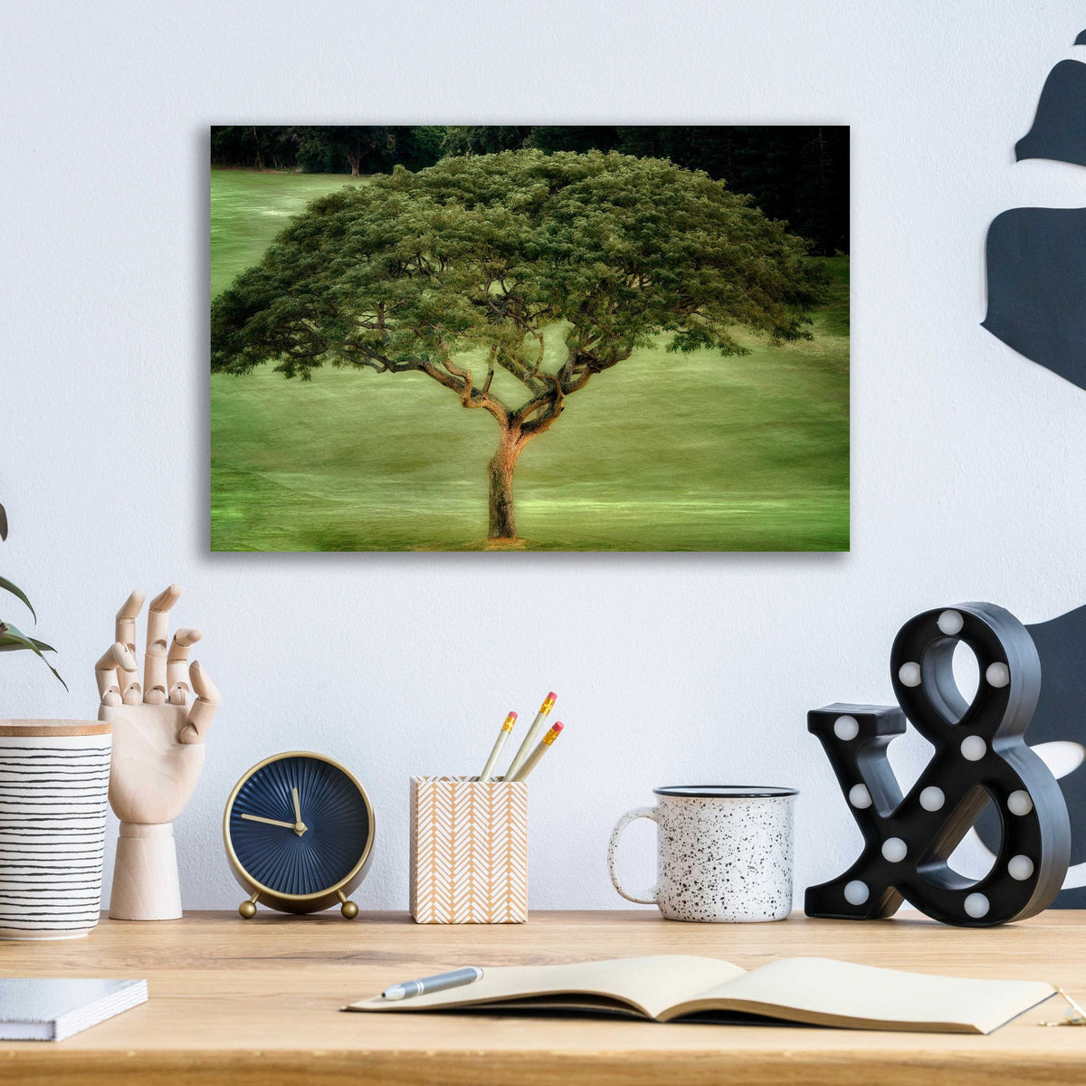 Epic Art 'Single Tree' by Dennis Frates, Acrylic Glass Wall Art,16x12