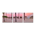 Epic Art 'Pink Beach' by Dennis Frates, Acrylic Glass Wall Art, 3 Piece Set