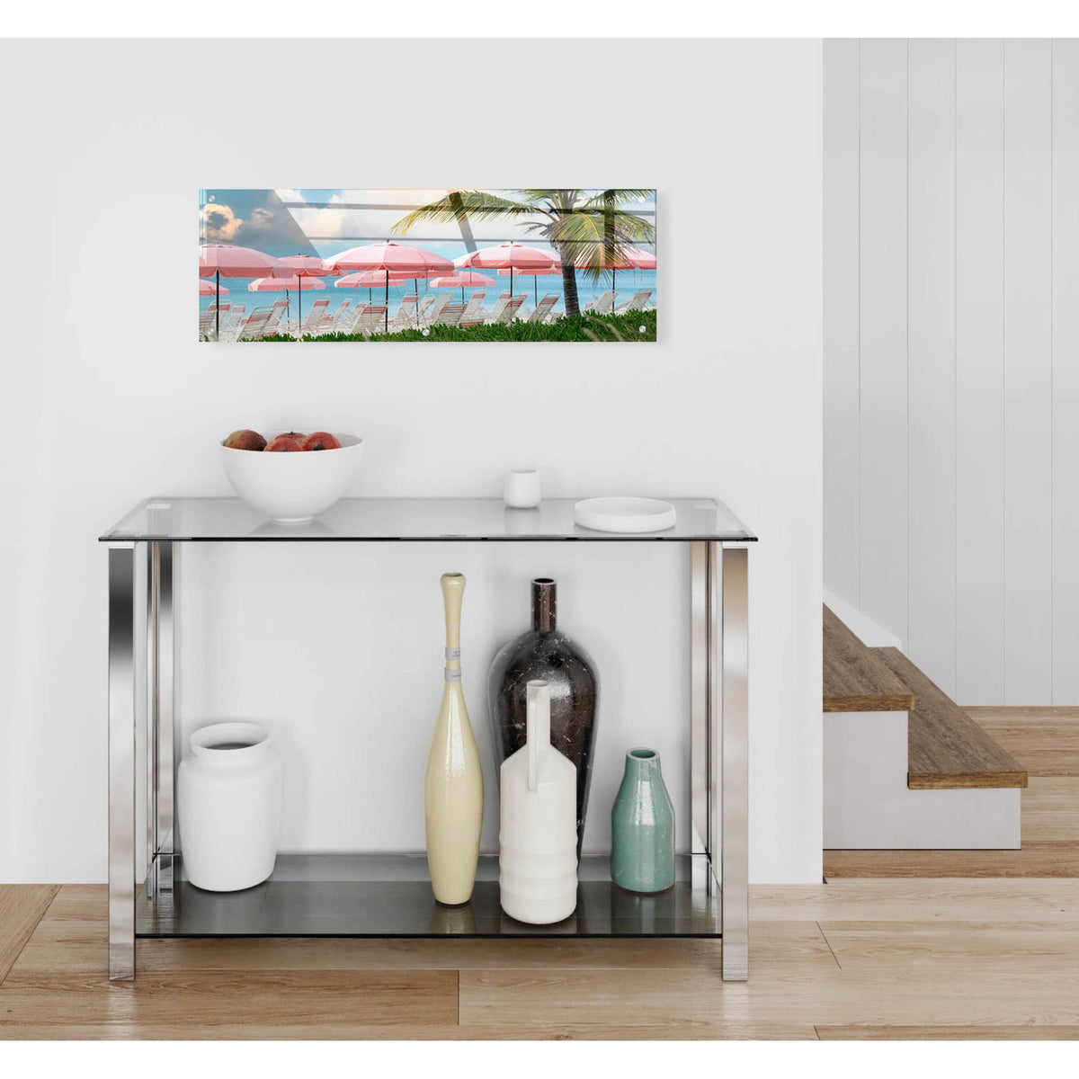 Epic Art 'Umbrellas' by Dennis Frates, Acrylic Glass Wall Art,36x12
