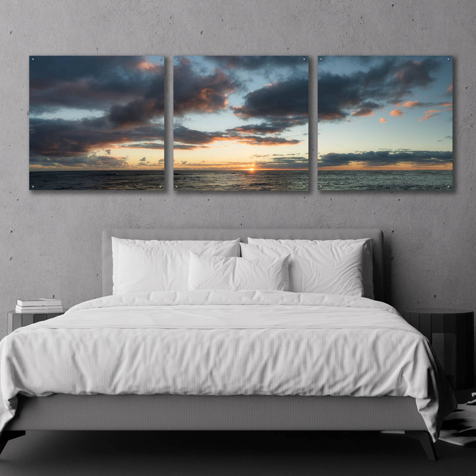 Epic Art 'Horizon Line' by Dennis Frates, Acrylic Glass Wall Art, 3 Piece Set,108x36