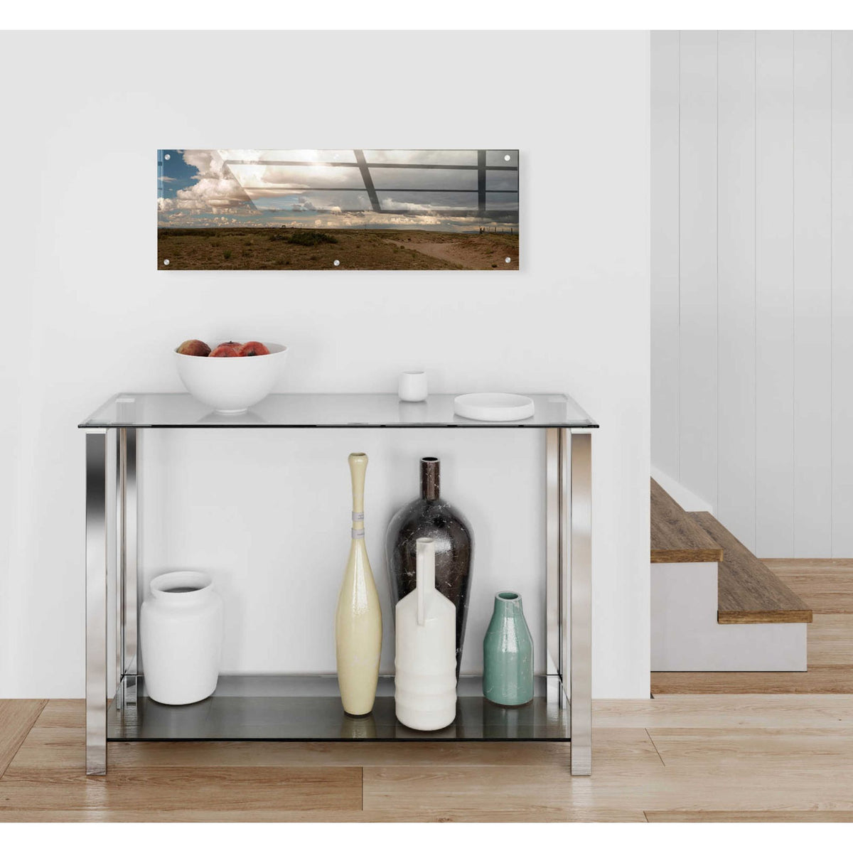 Epic Art 'Cloudy Landscape' by Dennis Frates, Acrylic Glass Wall Art,36x12