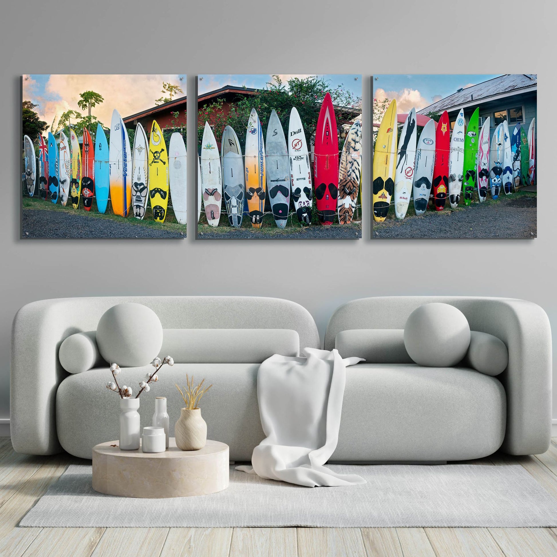 Epic Art 'Board Meeting' by Dennis Frates, Acrylic Glass Wall Art, 3 Piece Set,108x36