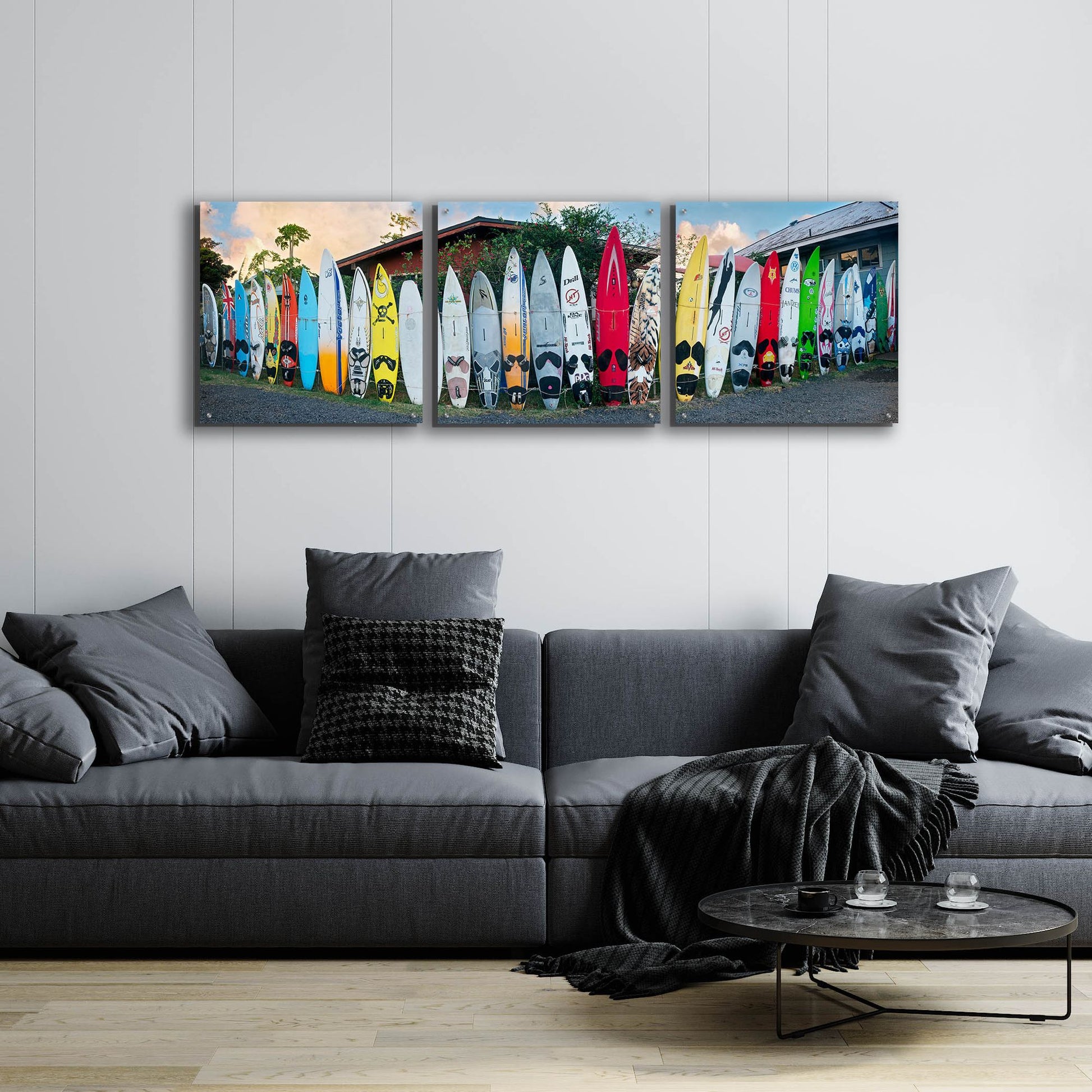 Epic Art 'Board Meeting' by Dennis Frates, Acrylic Glass Wall Art, 3 Piece Set,72x24