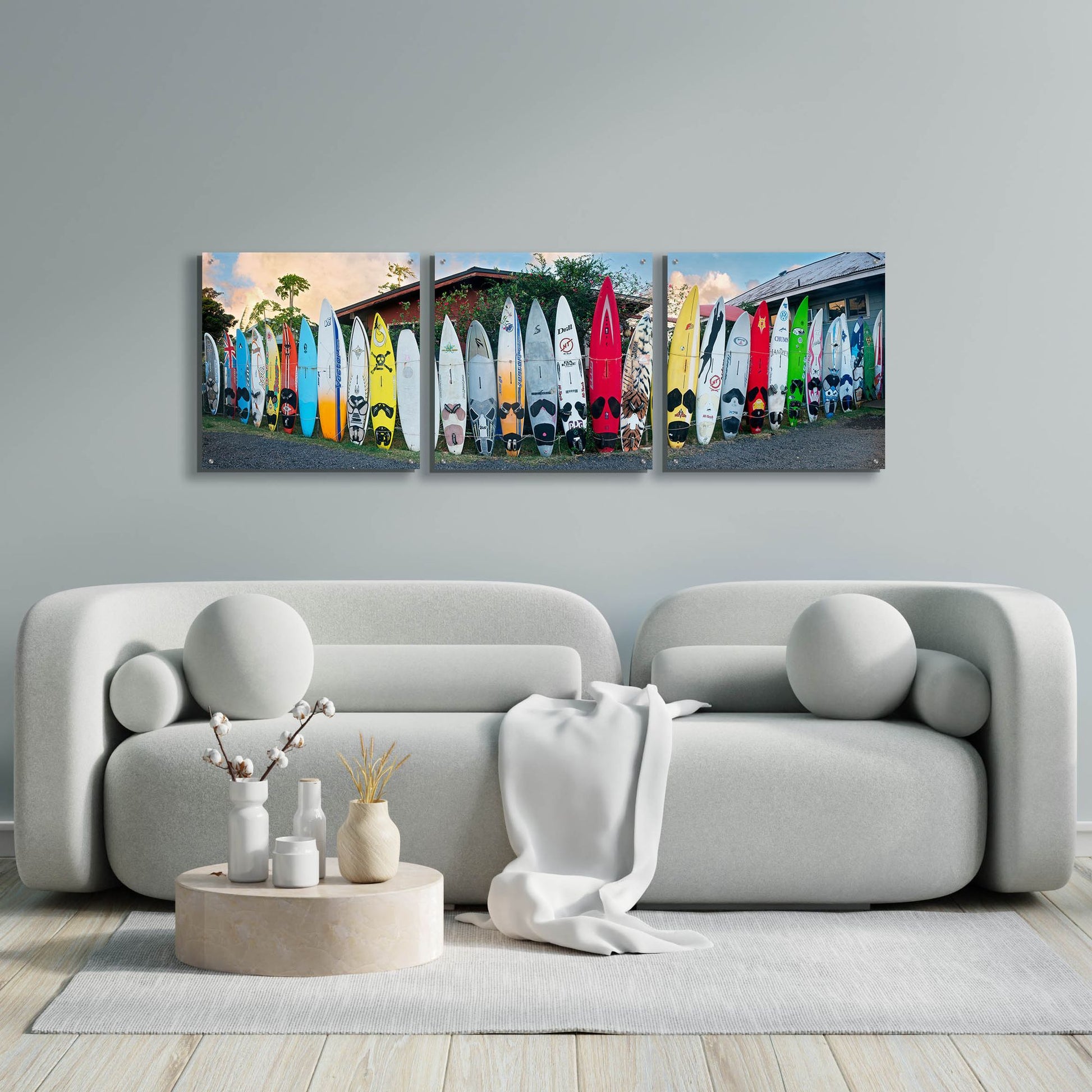 Epic Art 'Board Meeting' by Dennis Frates, Acrylic Glass Wall Art, 3 Piece Set,72x24