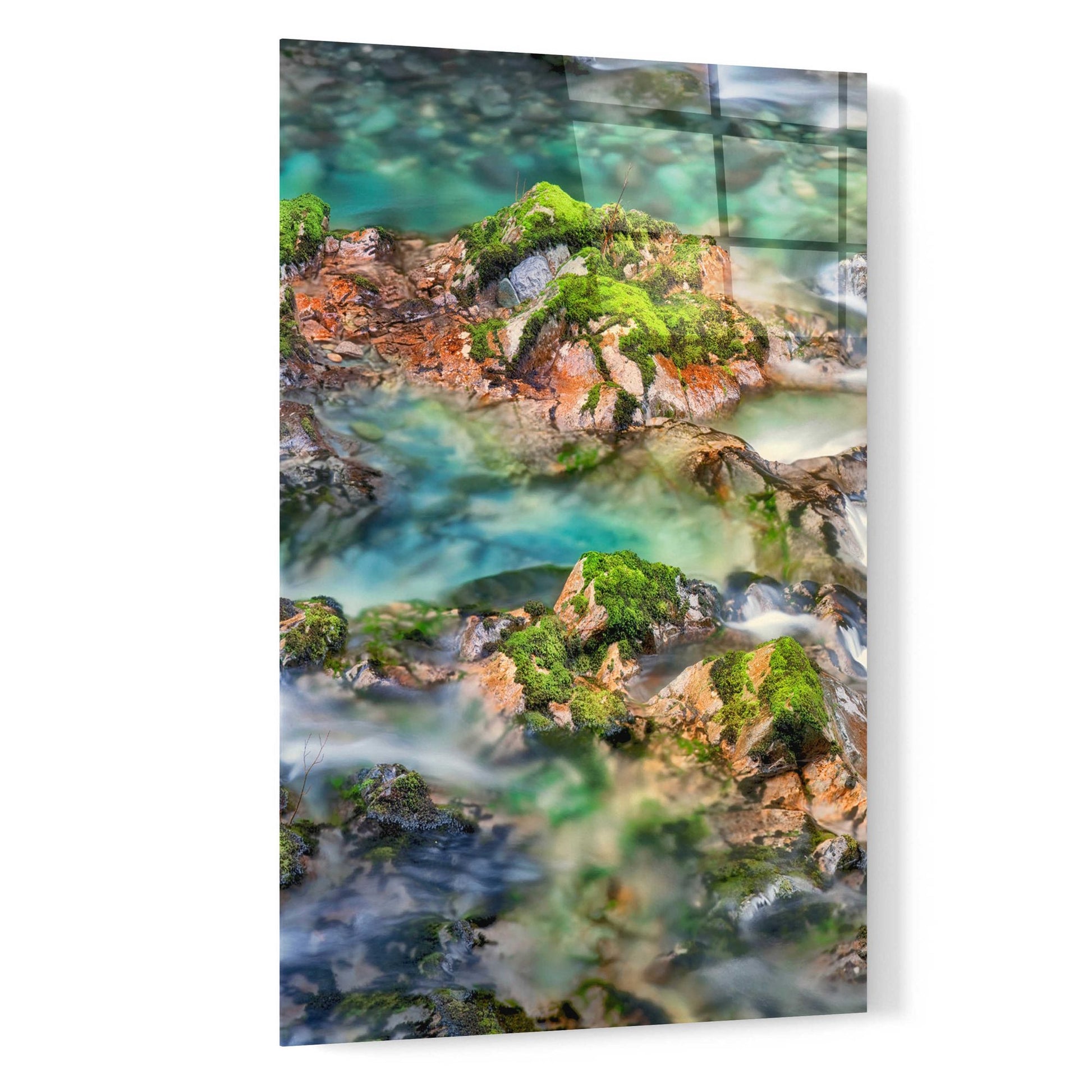 Epic Art 'Mossy Rocks' by Dennis Frates, Acrylic Glass Wall Art,16x24