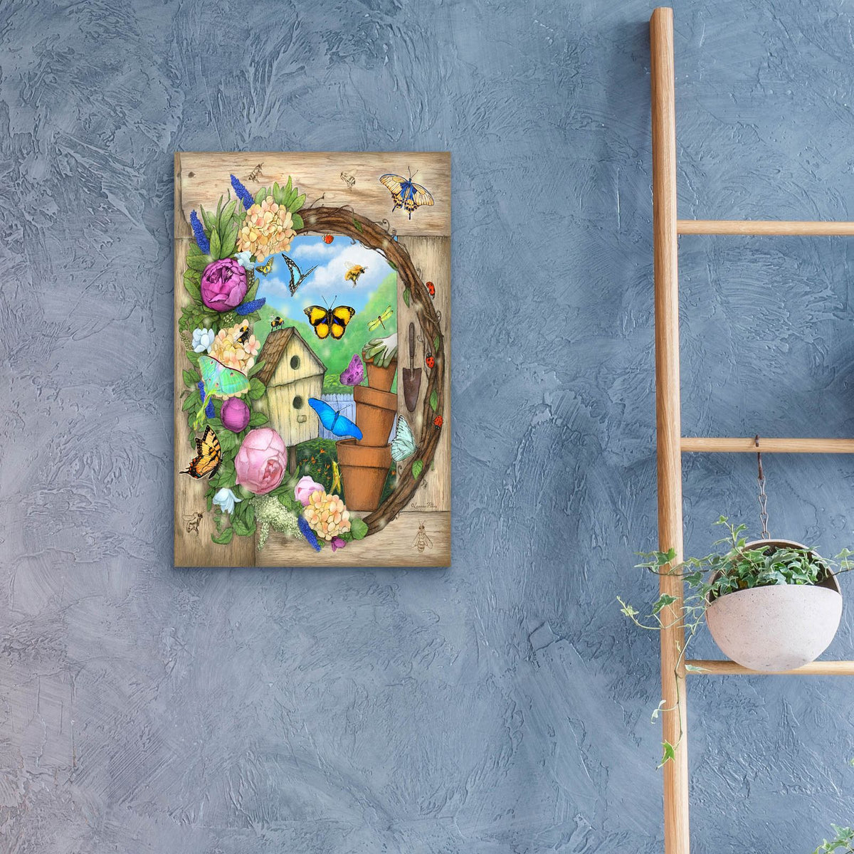 Back Yard Airport by Art and a Little Magic - 16x24 acrylic wall art in a room