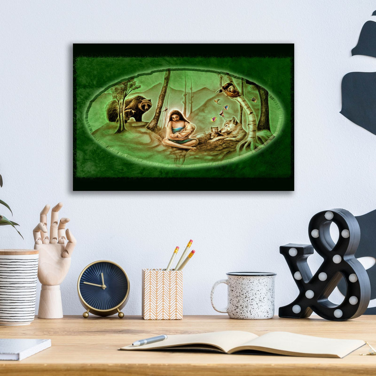 Blessed Mother by Art and a Little Magic - 16x12 acrylic wall art in a room