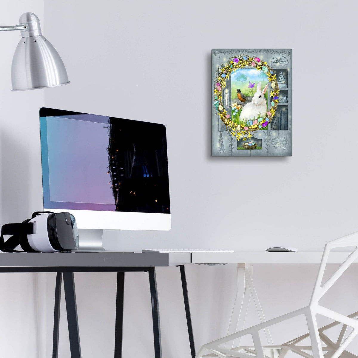 Darlenes Spring Cabinet by Art and a Little Magic - 12x16 acrylic wall art in a room